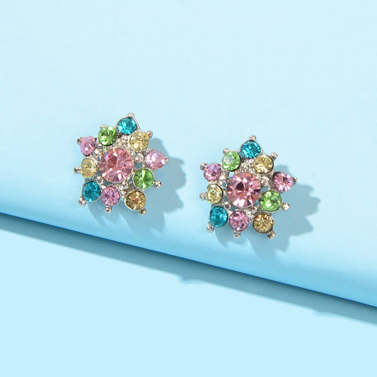 Sparkly Colourful Rhinestone Lightweight Star Ear Studs Bridal Wedding Earrings Feelontop Jewellery
