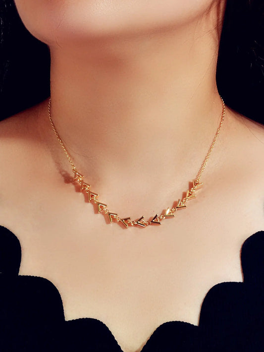 Designer Stylish Jewellery Gold Chain Arrow Charm Necklace Trendy Accessories Feelontop Jewellery