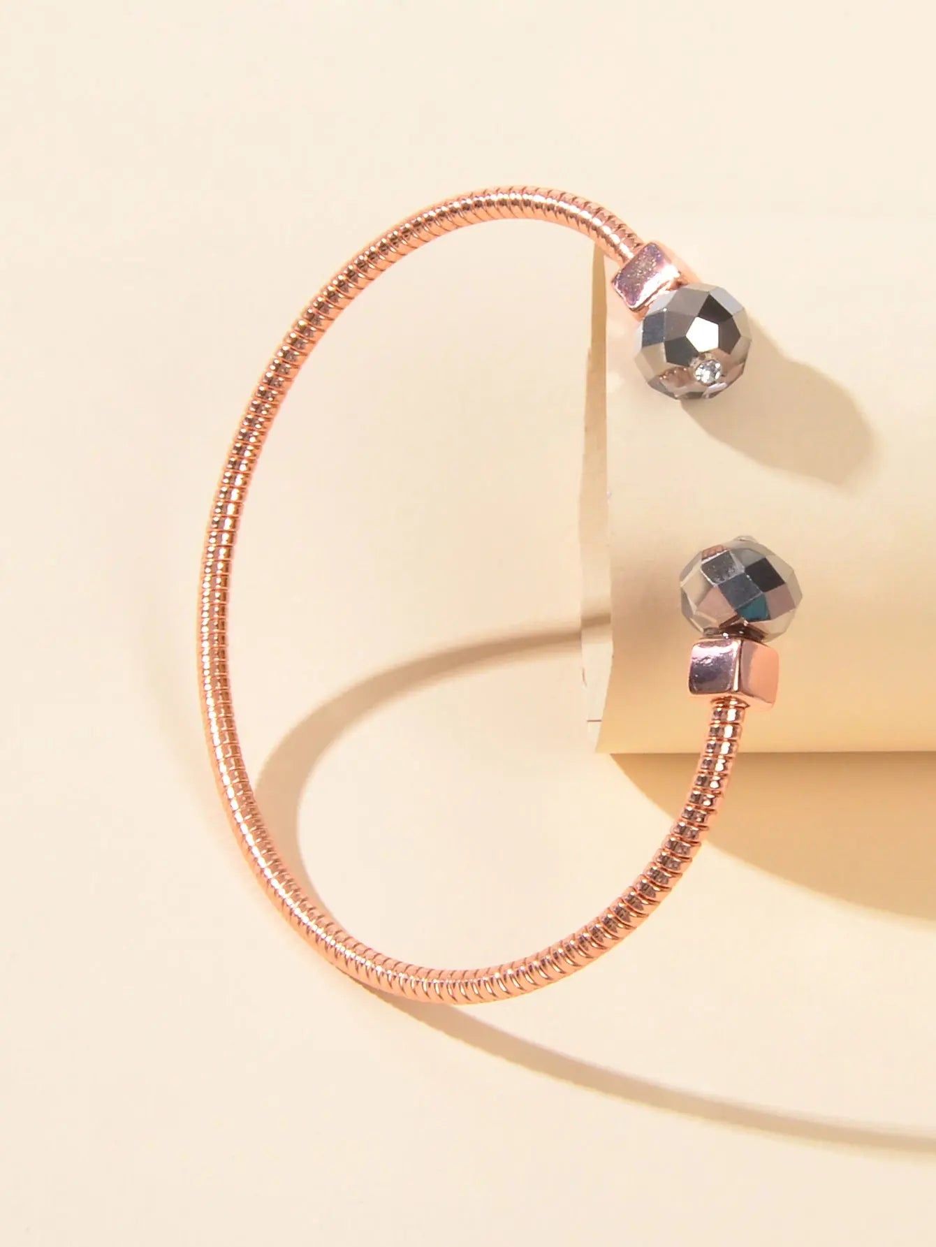 Rosegold Open Cuff Bangle Bracelet Minimalist Trendy Party Decoration Jewellery Feelontop Jewellery