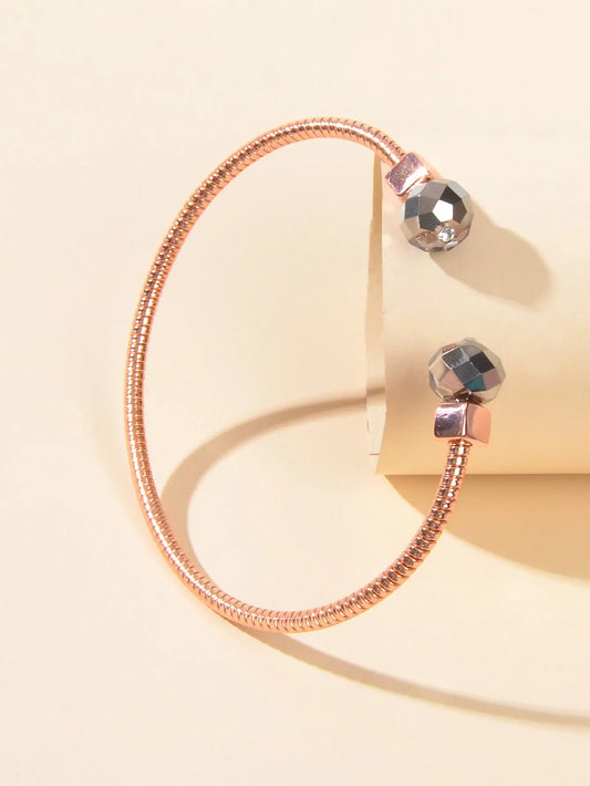 Rosegold Open Cuff Bangle Bracelet Minimalist Trendy Party Decoration Jewellery Feelontop Jewellery