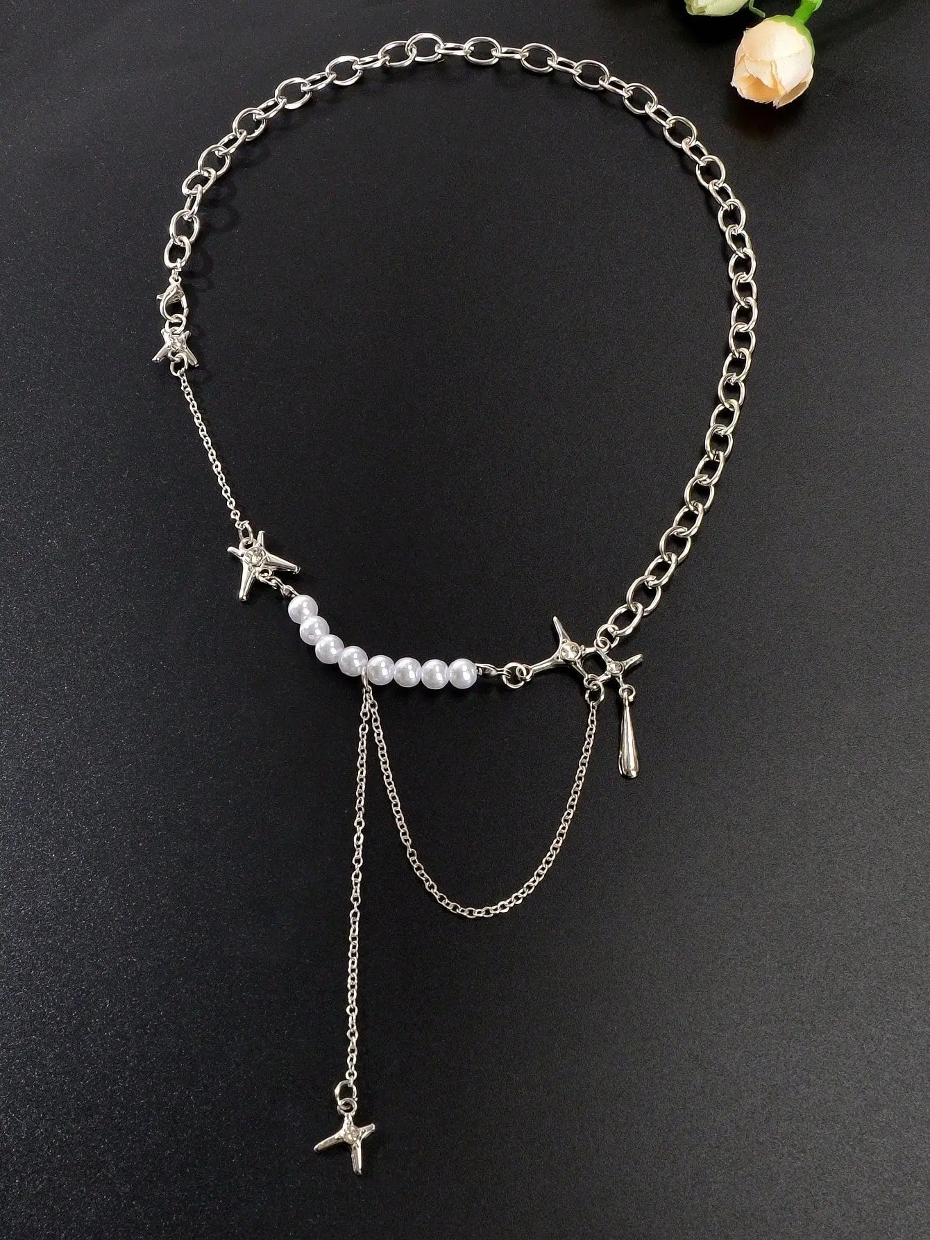 Exquisite Pearl Chunky Chain Necklace Handcrafted Jewelry Feelontop Jewellery