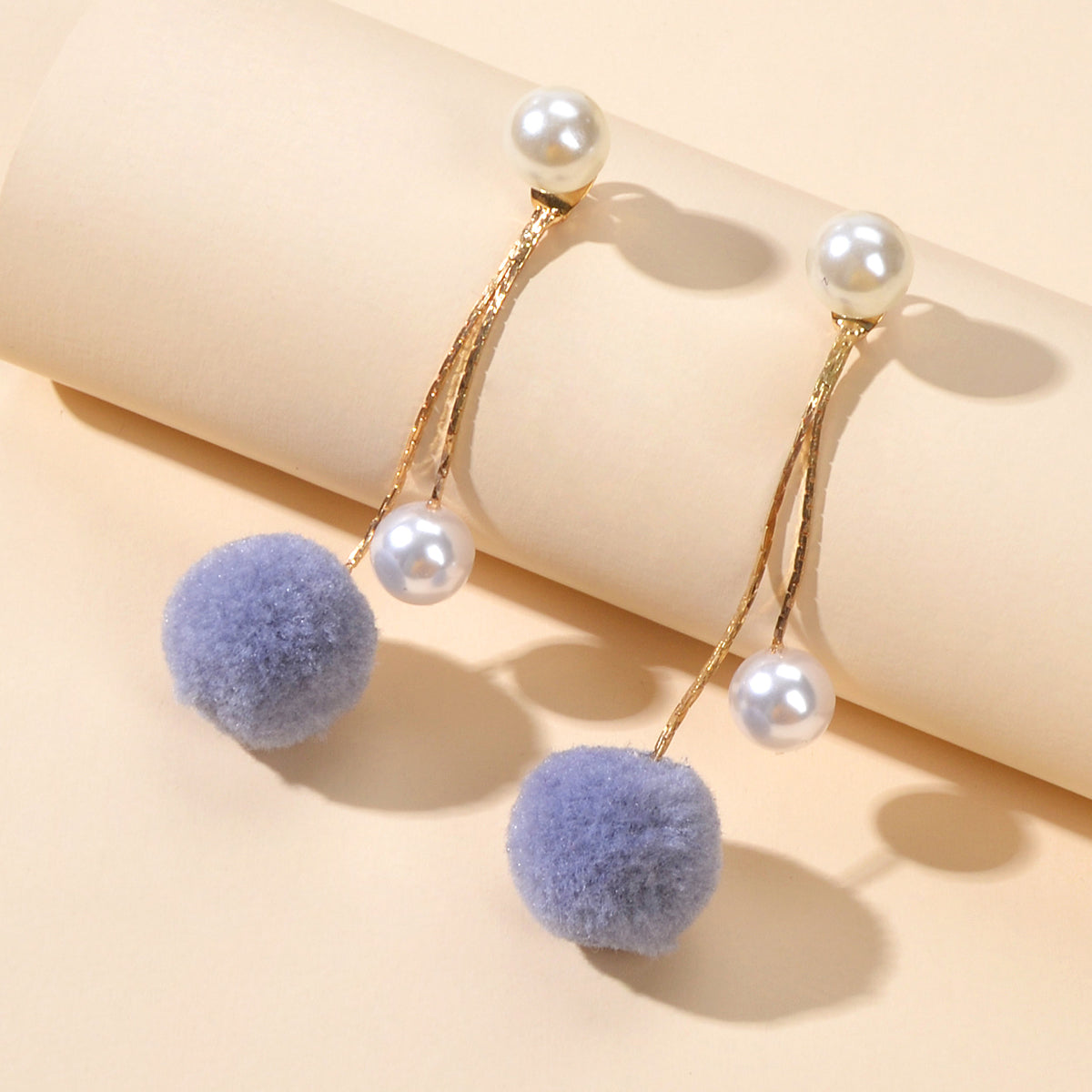 Retro Gold Chain Pearl Decor Ball Dangle Earrings Designer Jewellery Ear Jacket Feelontop Jewellery