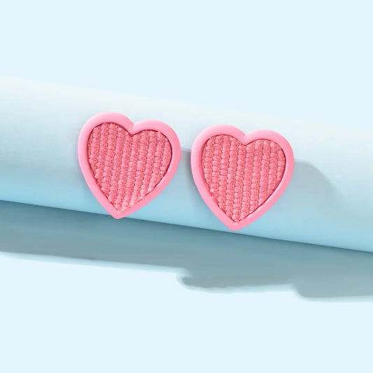 Pink Sweet Heart Stud Girls Love Earrings Women Birthday Dainty Gift Accessories Feelontop Jewellery
