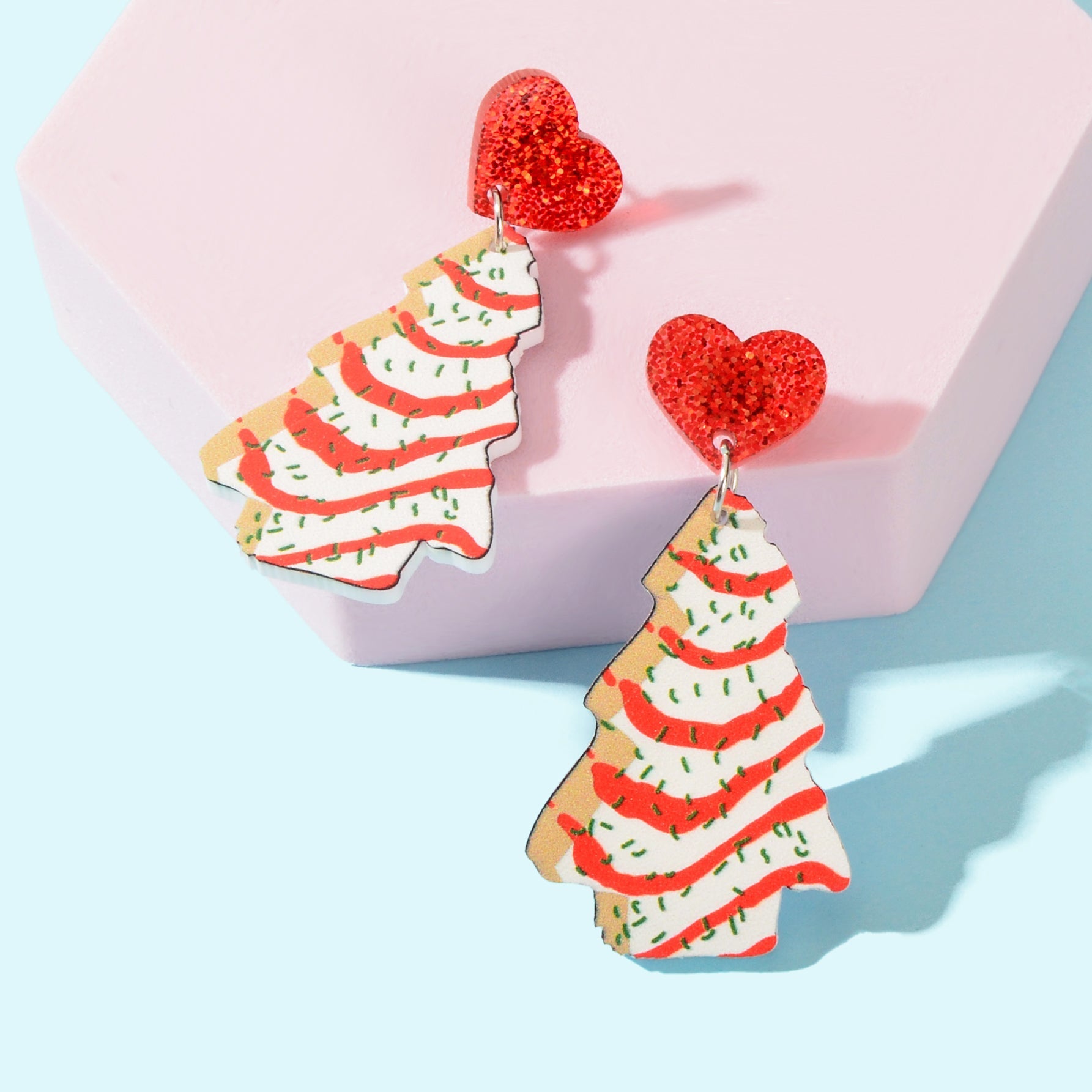 Festive Christmas Tree Pendant Dangle Earrings Dainty Seasonal Gifts for Girls Feelontop Jewellery