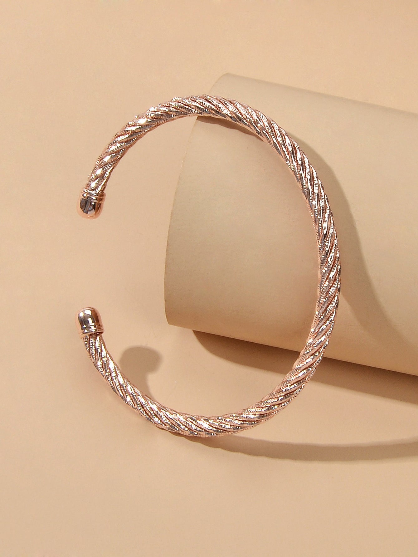 Good Quality Punk Minimalist Rosegold Silver Open Cuff Bangle Statement Bracelet Feelontop Jewellery