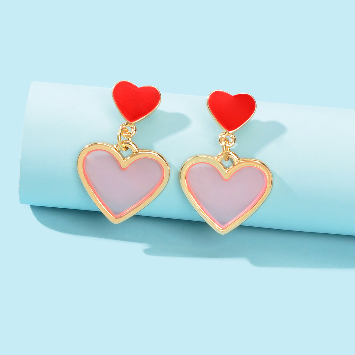 Love Heart Earrings Fancy Dangling Drop Stud Women Girls Jewellery Party Gift Feelontop Jewellery