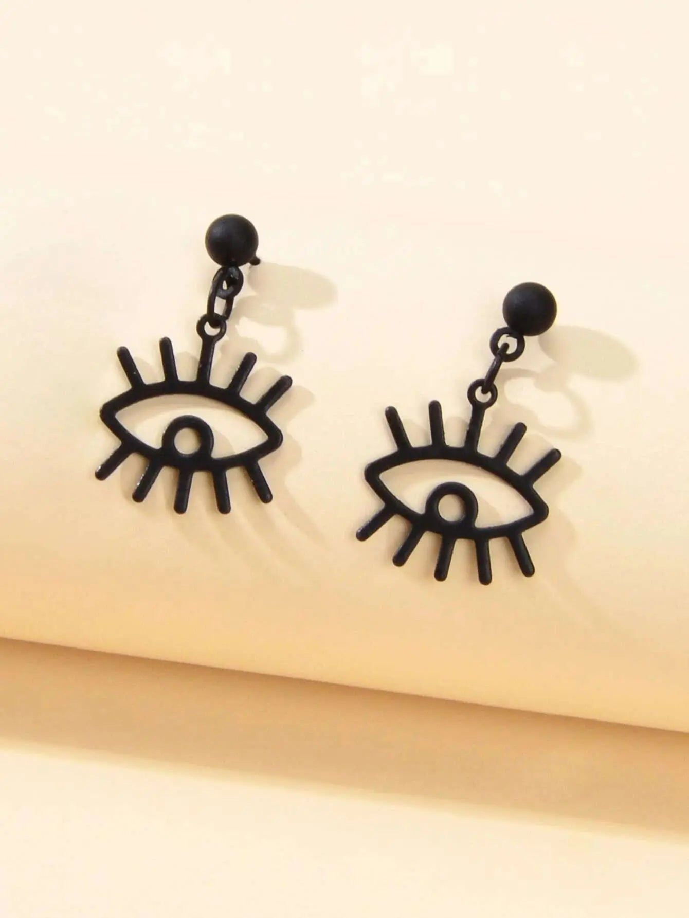 Punk Minimalist Jewellery Black Eye Drop Dangle Earrings Women Girls Accessories Feelontop Jewellery