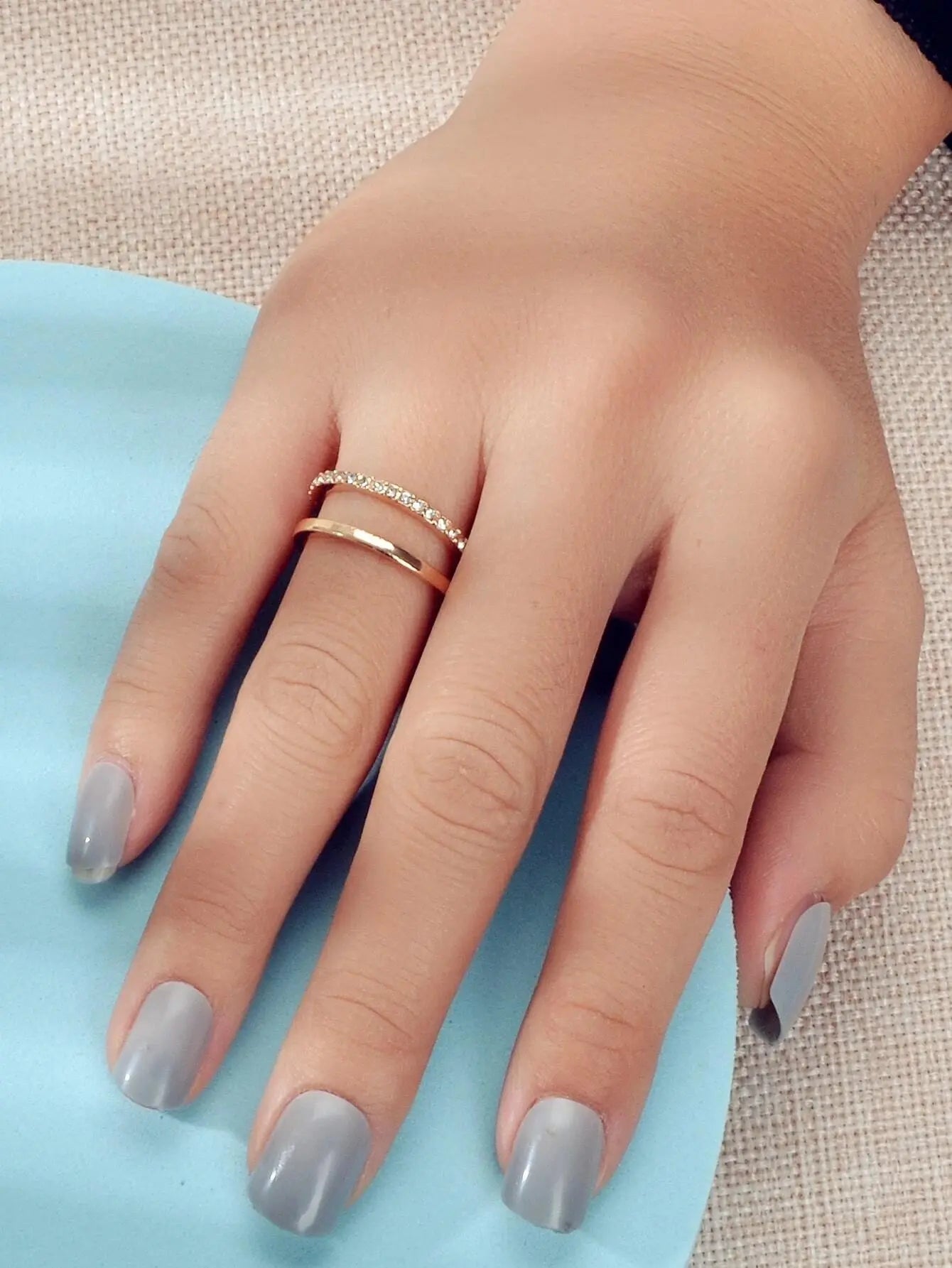 Fashion Jewelry Rhinestone Gold Eternity Ring Women Wedding Party Accessories Feelontop Jewellery