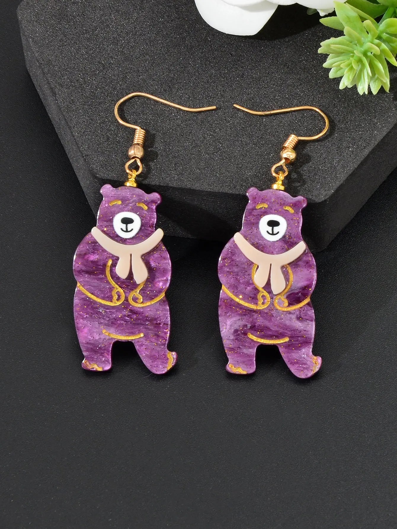 Cute Teddy Bear Pendant Earrings - Adorable Accessories Gift for a Playful Look Feelontop Jewellery