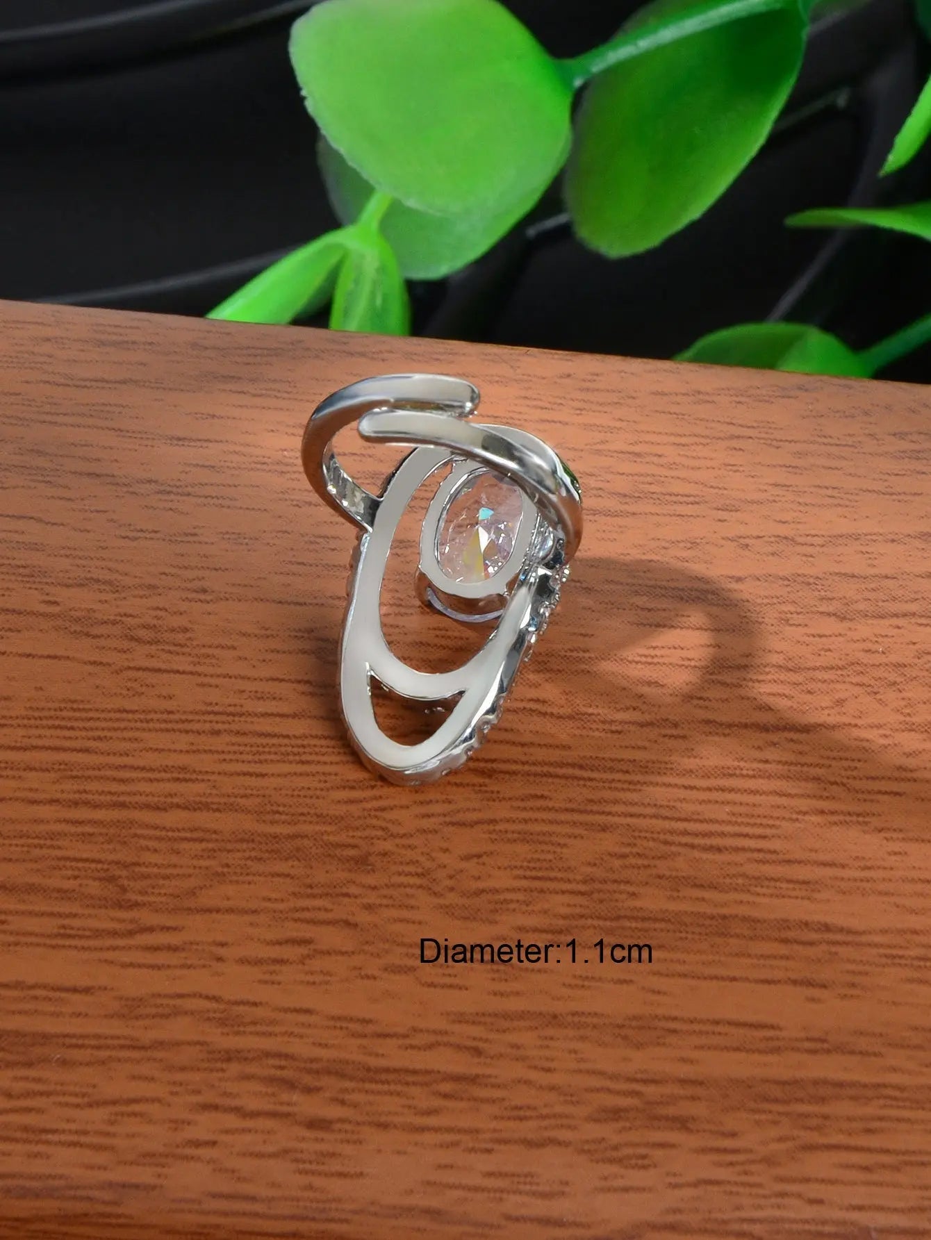 Silver Plated Diamond Accent Nail Ring - Elegant and Stylish Accessory! Feelontop Jewellery