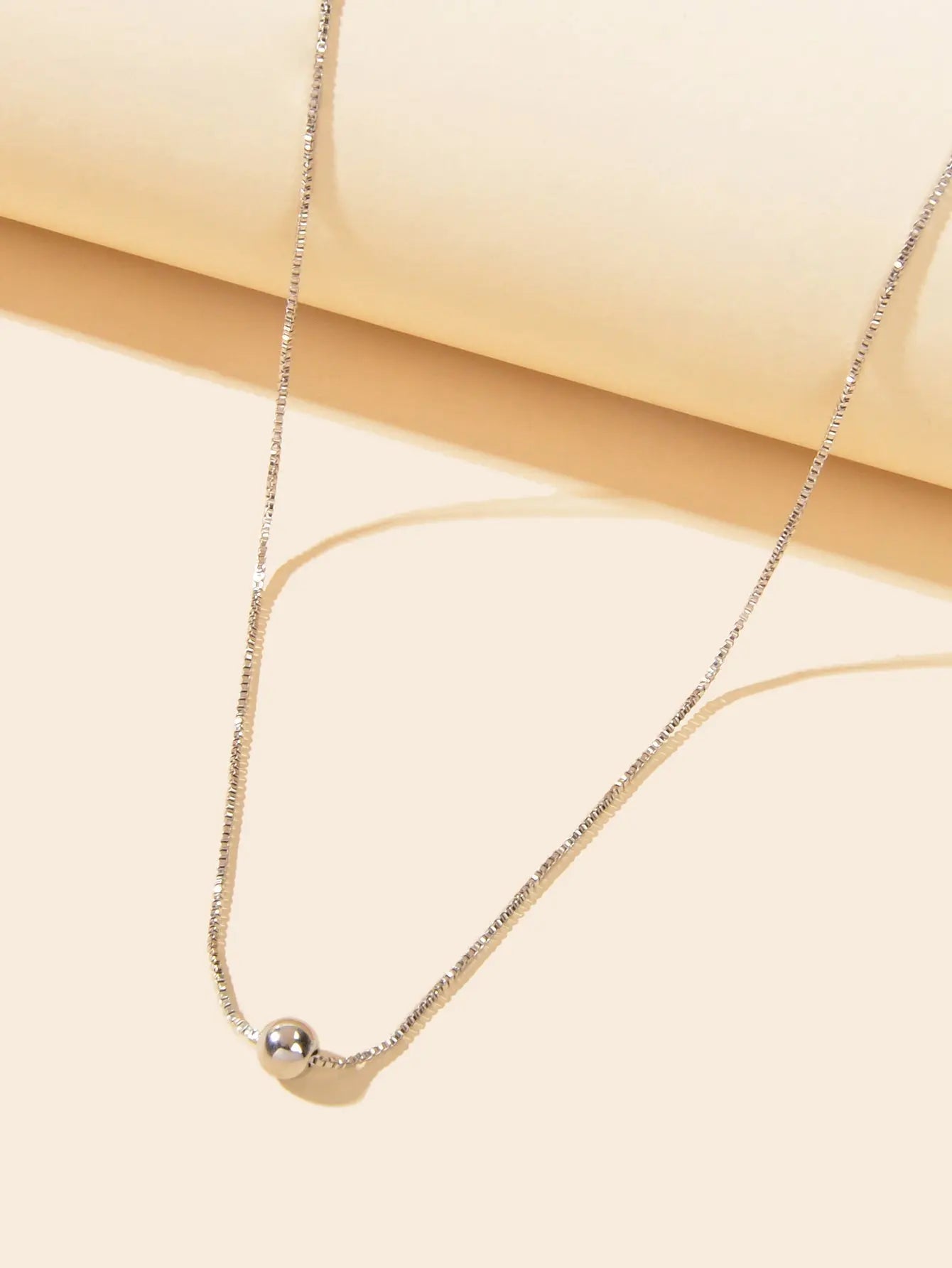 Party Jewellery Choker Classic Silver Chain Ball Clavicle Necklace Gift for Her Feelontop Jewellery