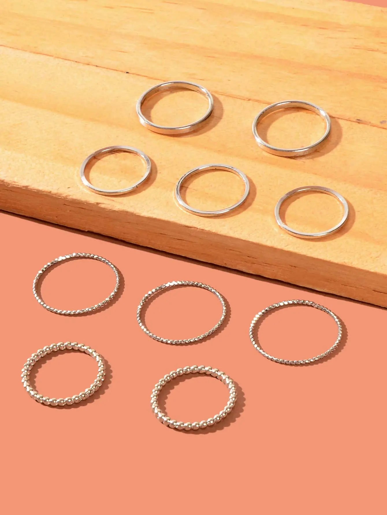 10pcs Silver Ring Bands Versatile Accessories for Every Finger Feelontop Jewellery