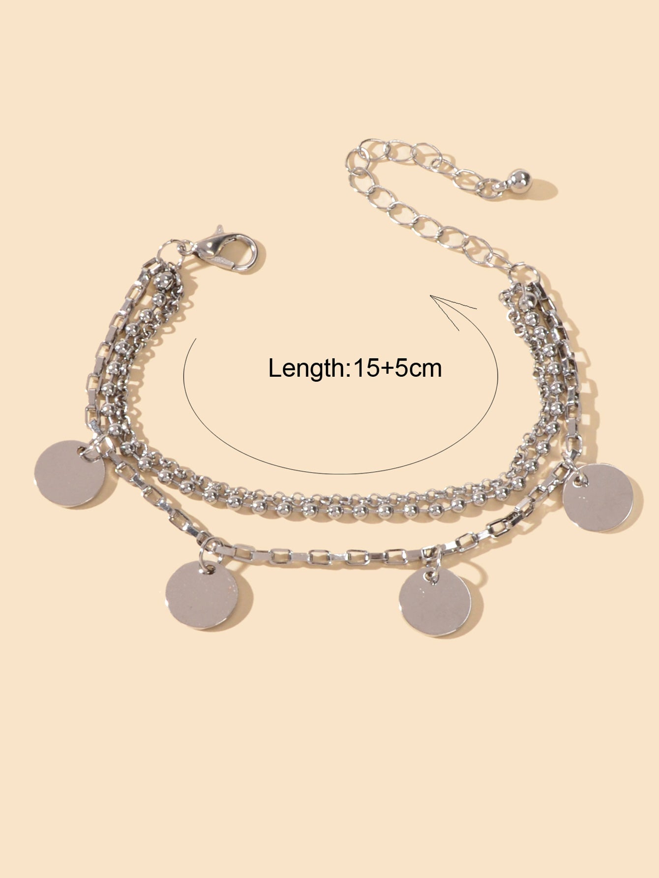 Stunning Silver Ball Chain Tag Charms Bracelet Chic Jewelry Lovely Shining Gift Feelontop Jewellery