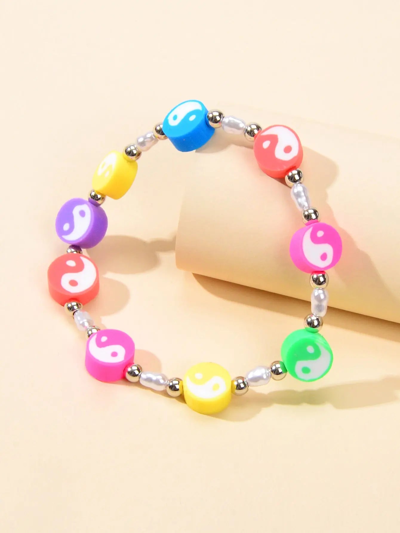 Unique Tai Chi Jewelry Handmade Candy Color Yin Yang Round Beads Taiji Bracelet Feelontop Jewellery