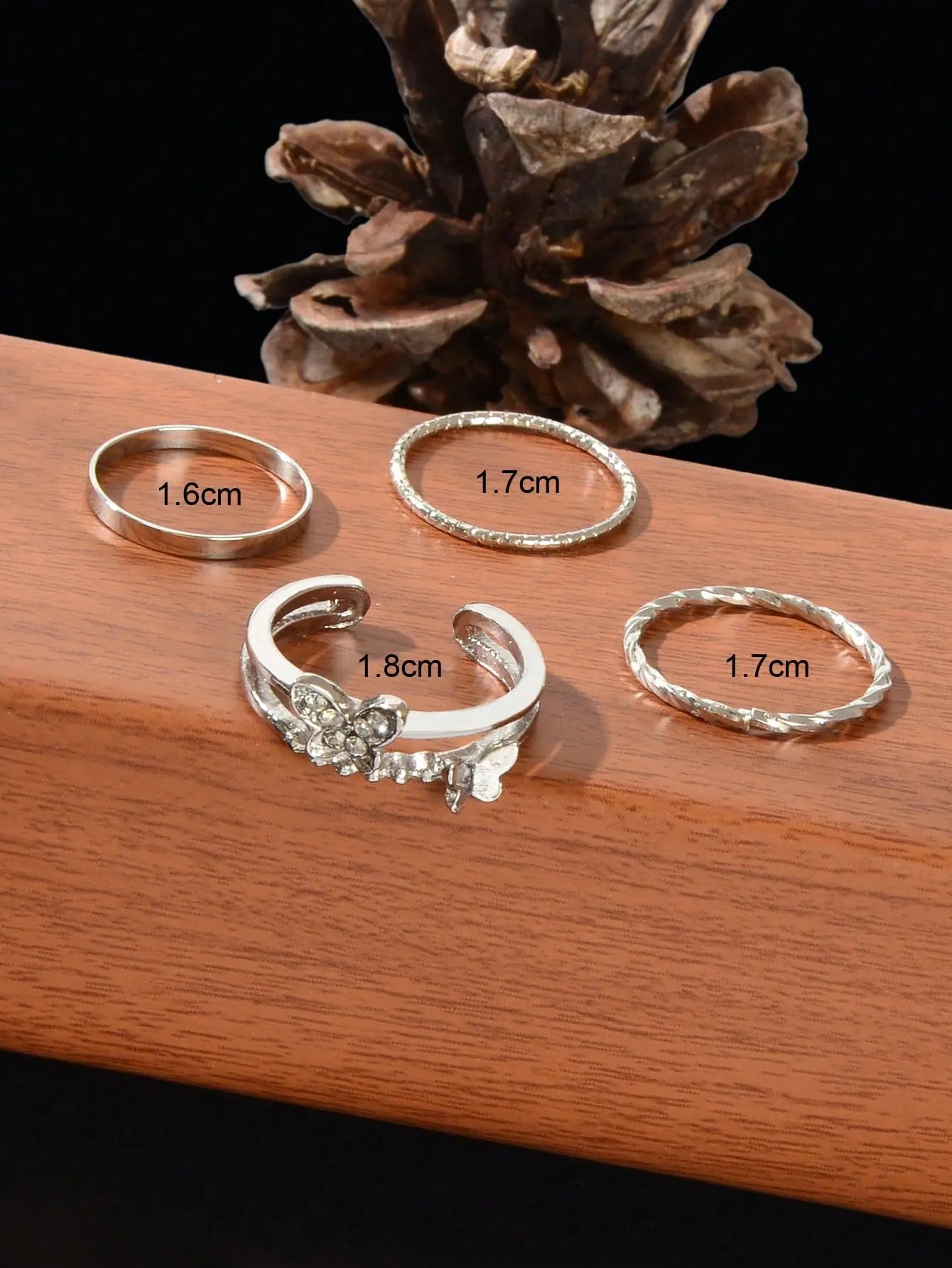 Butterfly Cuff Rings 4pcs/set Relief Anxiety Fidget Finger Knuckle Rings Gift Feelontop Jewellery