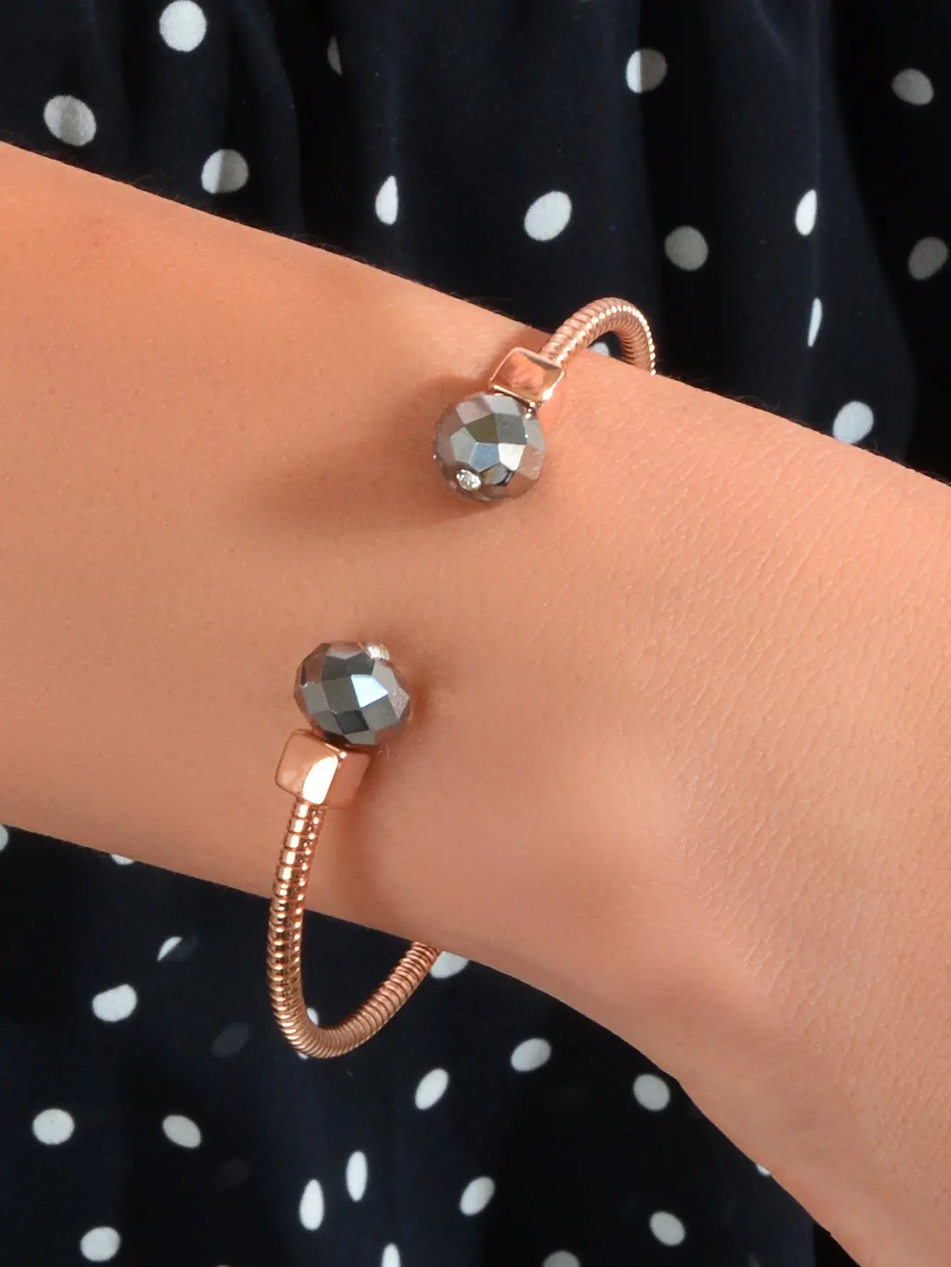 Rosegold Open Cuff Bangle Bracelet Minimalist Trendy Party Decoration Jewellery Feelontop Jewellery