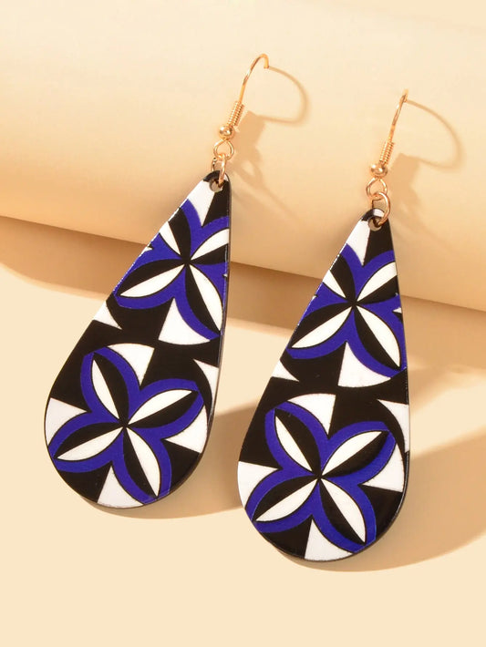 Geometric Pattern Acrylic Water Drop Statement Earrings Women Party Decoration Feelontop Jewellery