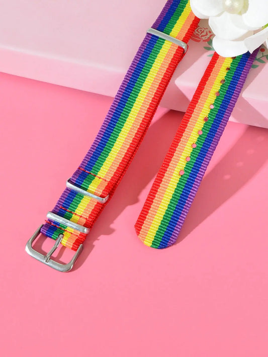 2pcs Valentine's Gift Rainbow Belt Bracelets Matching Couple Best Friend Jewelry Feelontop Jewellery