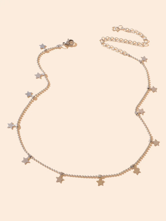 Minimalist Accessories Popcorn Chain Star Pendant Clavicle Collar Women Necklace Feelontop Jewellery