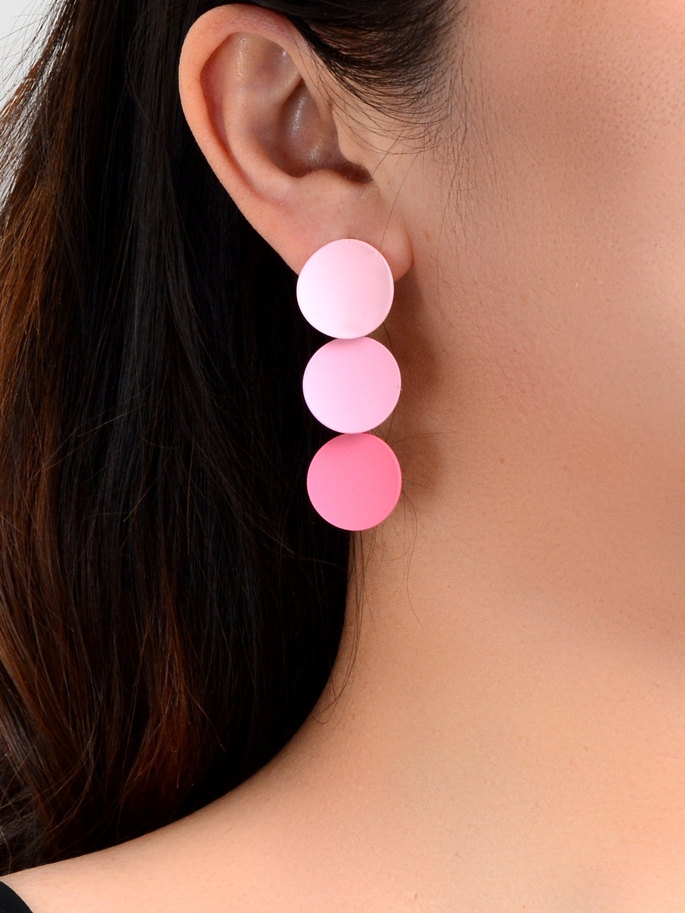 Gradient Purple Round Dangle Geometric Pierced Earrings Costume Party Jewellery Feelontop Jewellery