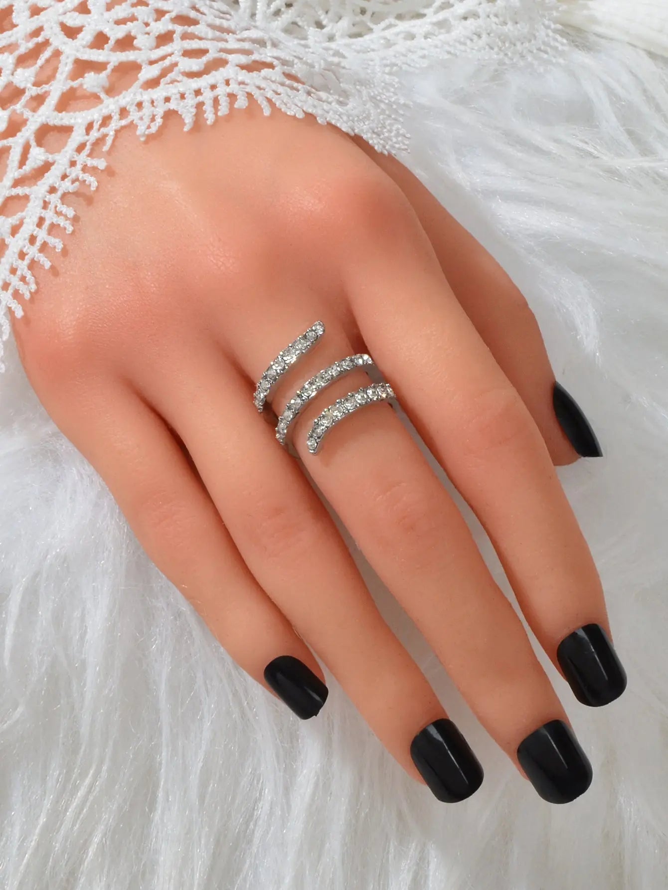 Textured Bridal Jewelry Full Rhinestone Twisted Engagement Finger Ring Gift Feelontop Jewellery