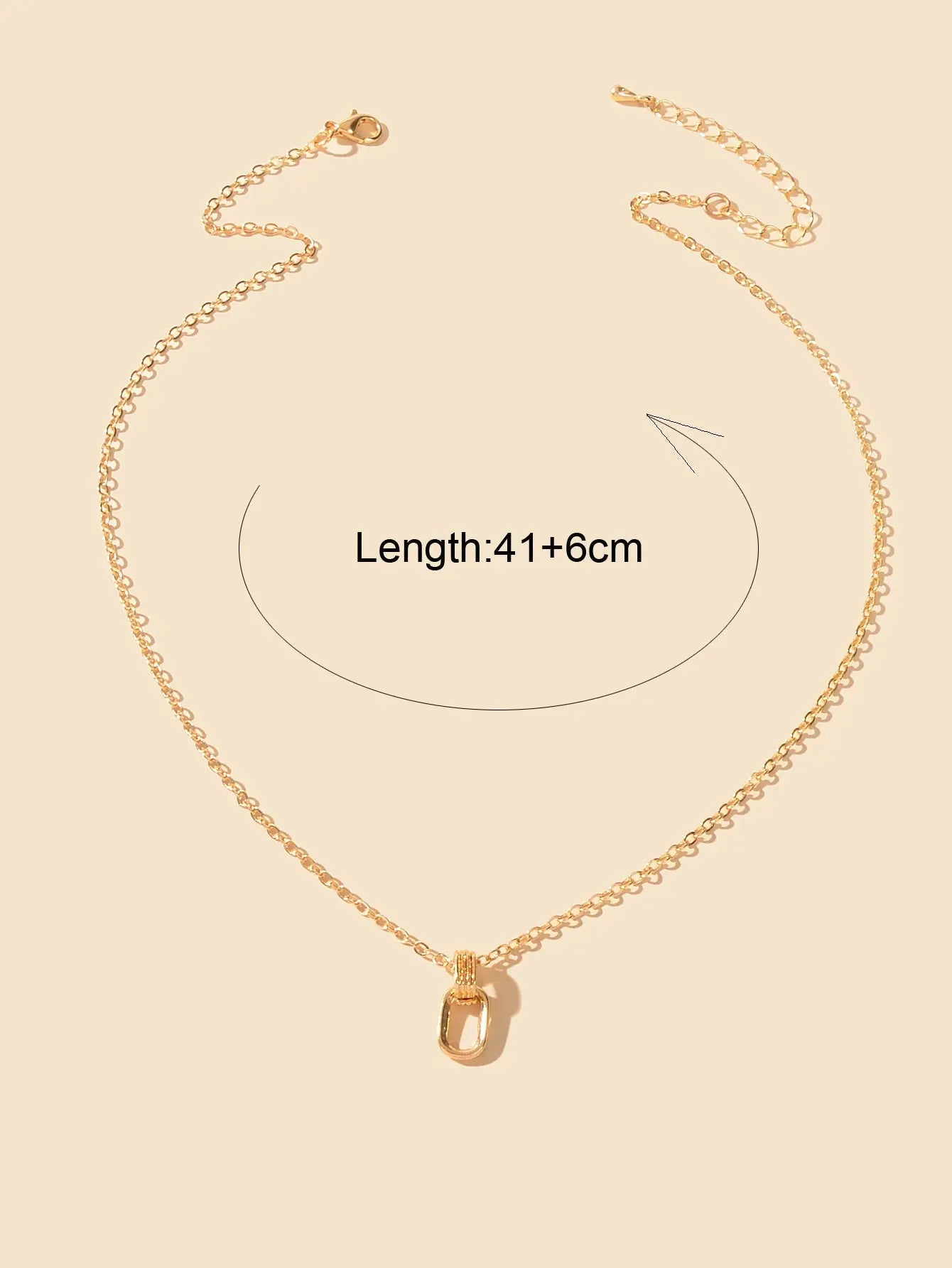 Dainty Delicate Gold Chain Geometric Elliptical Necklace Party Jewellery Collar Feelontop Jewellery