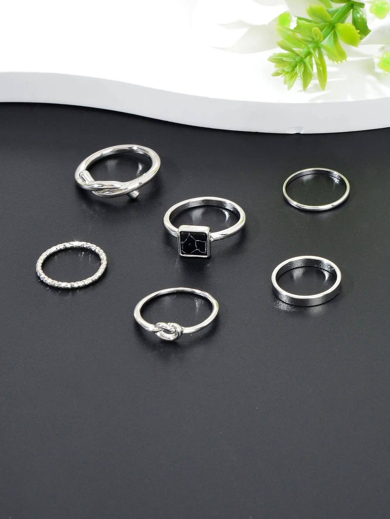 Set of Six Ring Bands - Stylish and Versatile Ring Collection Holiday Jewellery Feelontop Jewellery