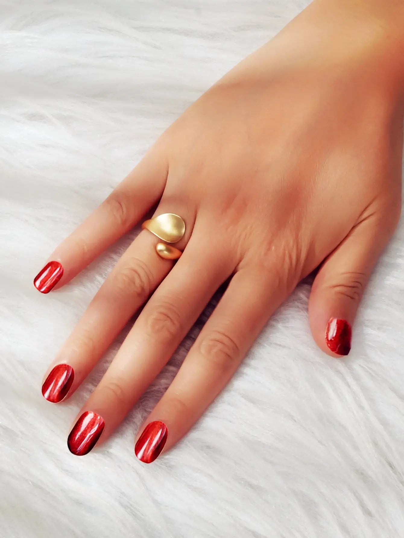 Female Minimalist Jewellery Gold Leaf Design Finger Ring Girl Wedding Party Band Feelontop Jewellery