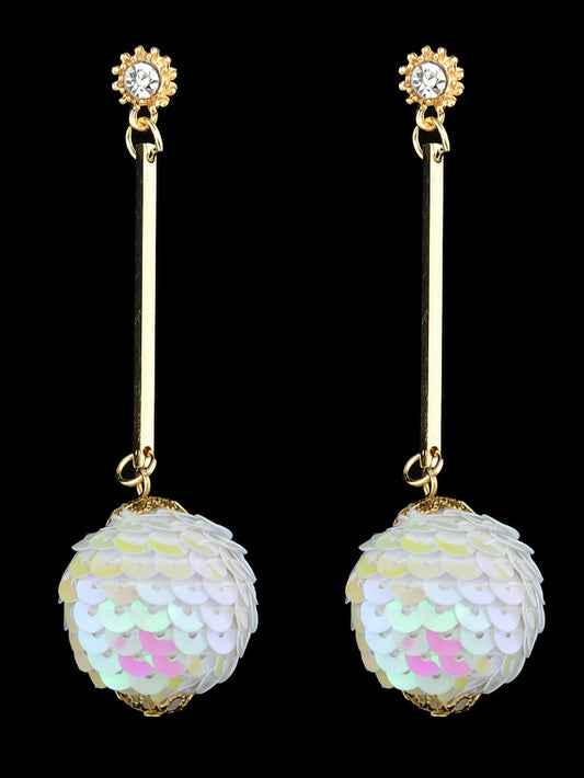 Rhinestone Sequins Ball Charm Pendant Dangle Earrings Women Girl Teens Jewellery Feelontop Jewellery