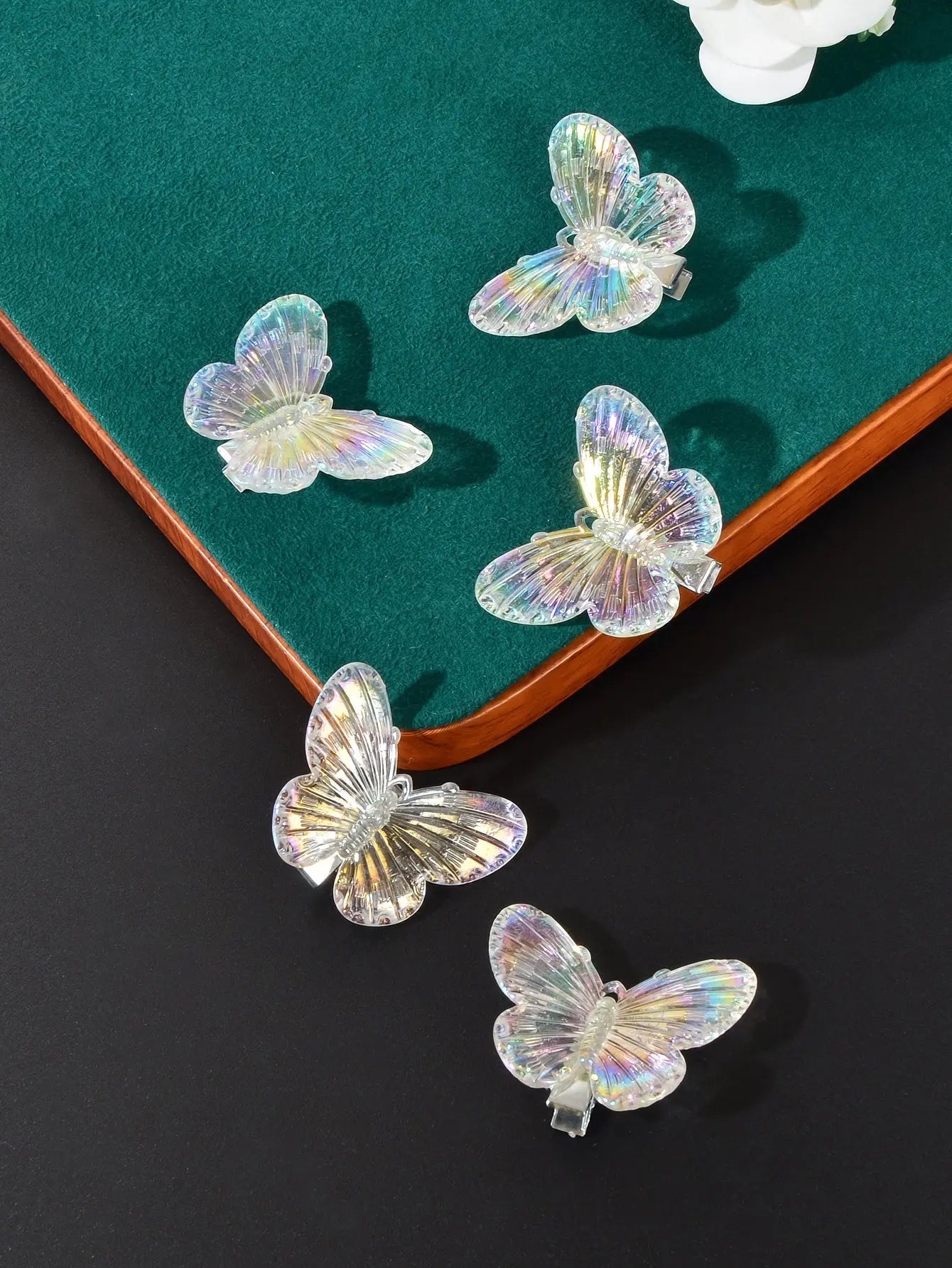5 pcs Sweet Transparent Butterfly Hairpin Hair Clips Set Hair Accessory Headwear Feelontop Jewellery