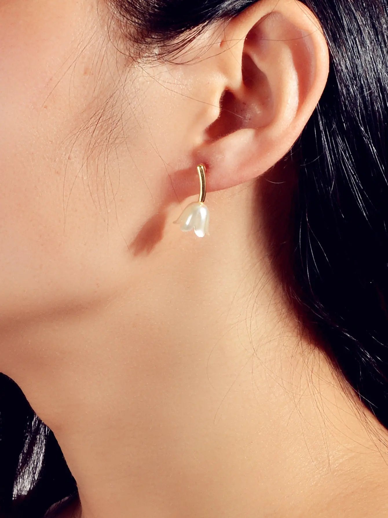 Perfect Engagement Jewellery Metal Pearl Flower Tulip Stud Earrings Accessories Feelontop Jewellery