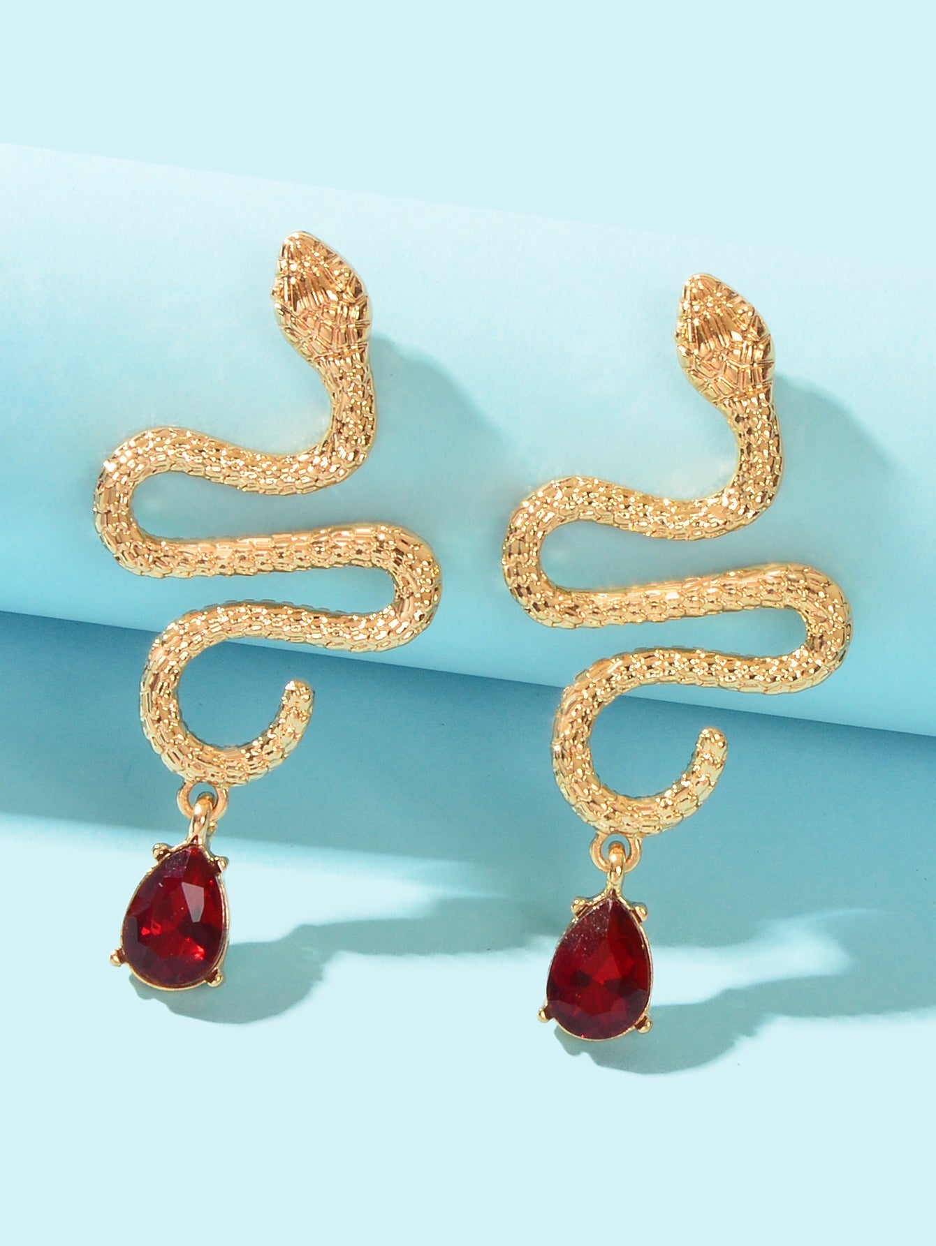 Snake Drop Earrings Dangle Big Green Rhinestone Emerald Charm Stud Punk Jewelry Feelontop Jewellery