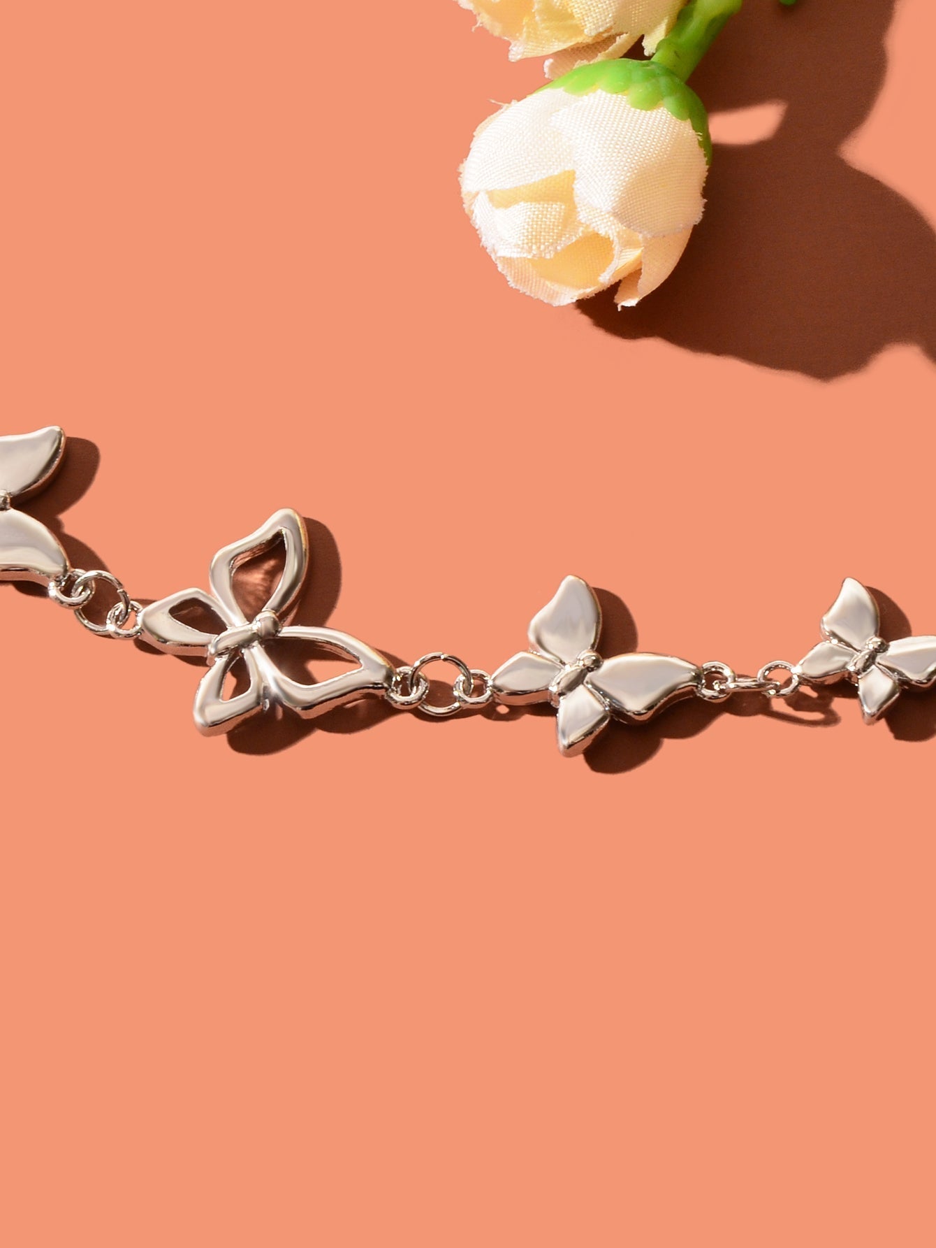 Elegant Silver Chain Butterfly Decor Bracelet for Women Party Dating Jewellery Feelontop Jewellery