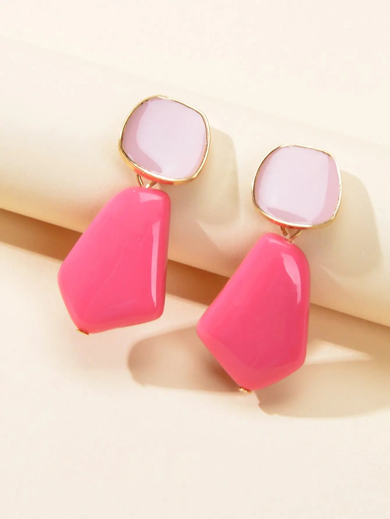Y2k Style Trendy Candy Color Geometric Dangle Party Pierced Earrings Party Gift Feelontop Jewellery