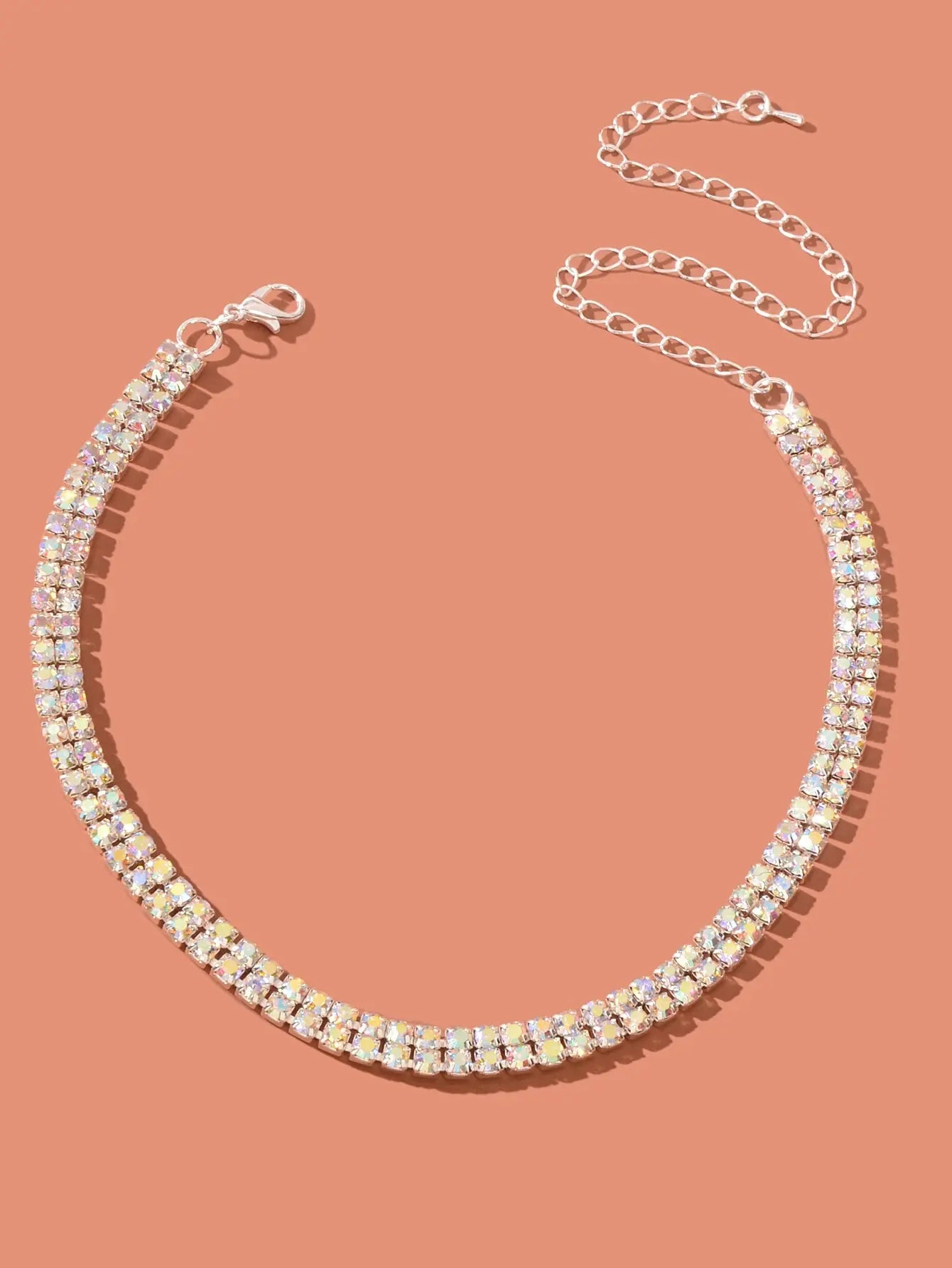 Luxury Sparkling Zircon Short Choker Collar Necklace Wedding Engagement Jewelry Feelontop Jewellery