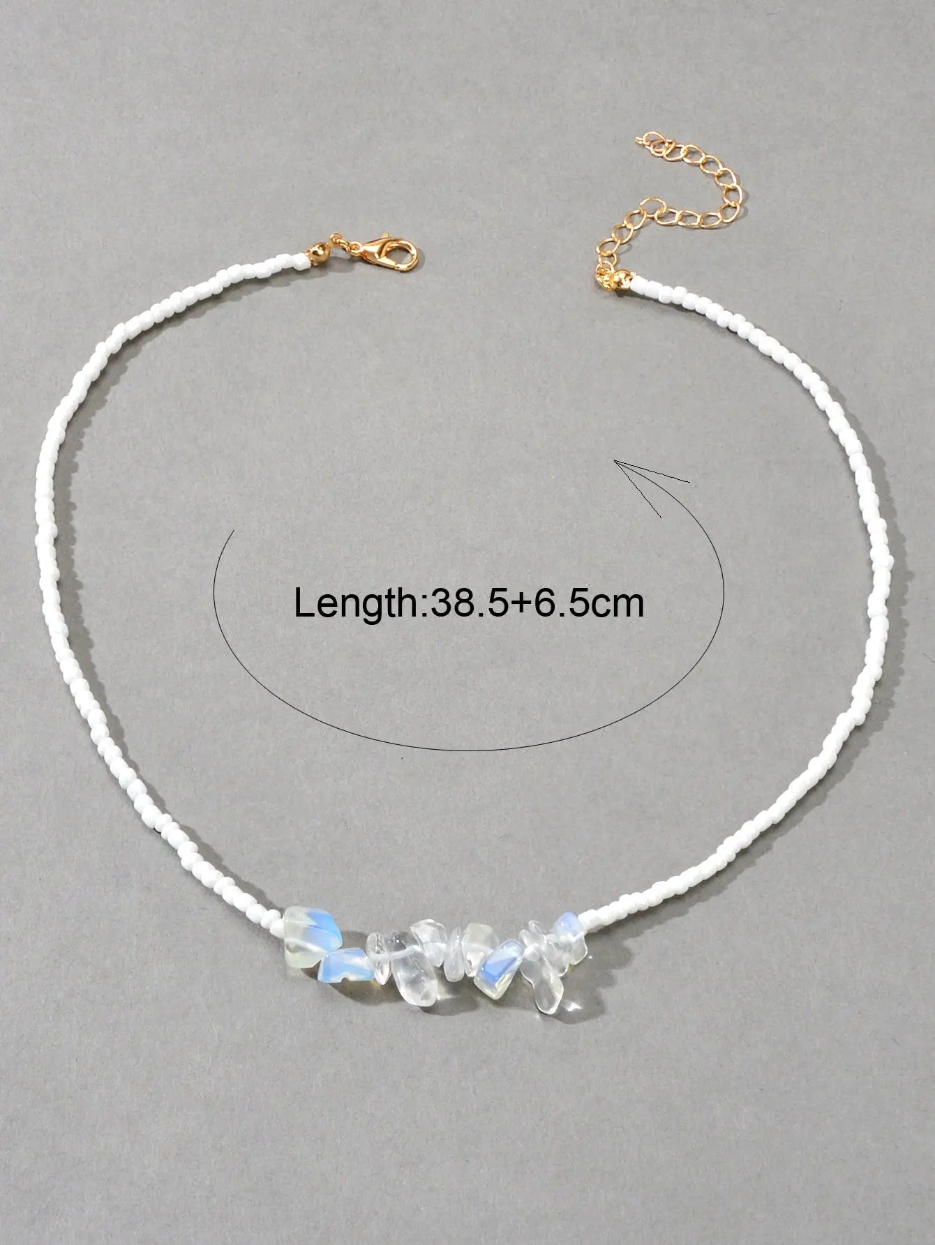 Boho Jewellery Handmade Beads Chain Irregular Transparent Resin Collar Necklace Feelontop Jewellery