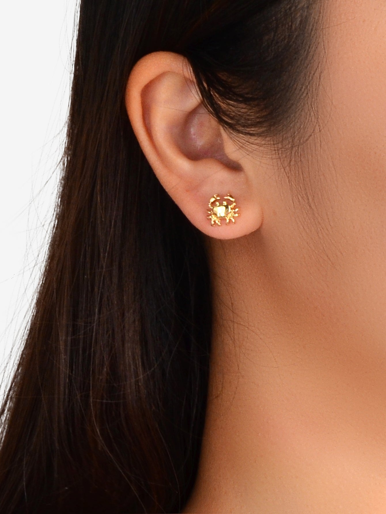 Minimalist Jewellery Gold Plated Small Crab Stud Earrings Dainty Gifts for Girls Feelontop Jewellery