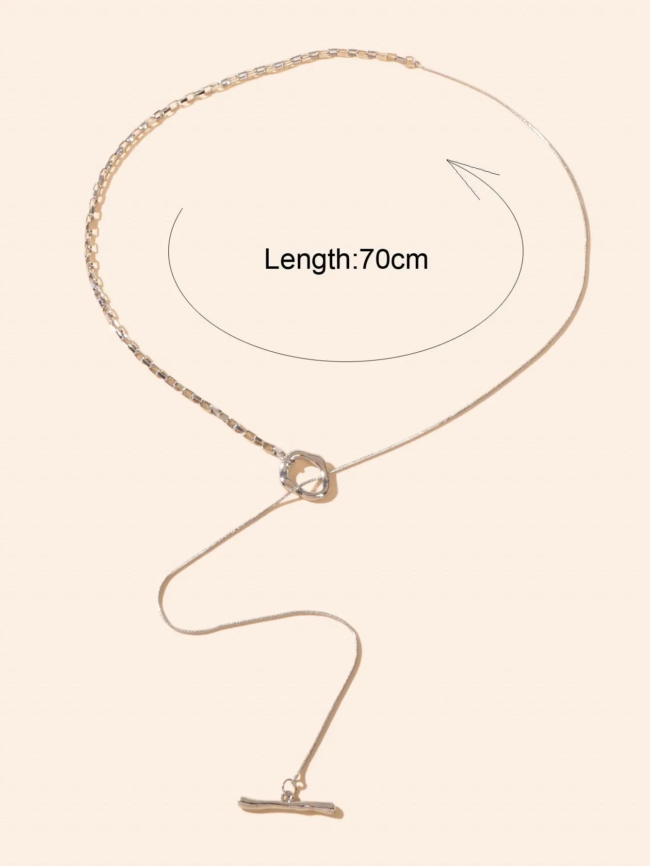 Minimalist Accessories Silver Long Chain Y Style Stick Pendant Lariat Necklace Feelontop Jewellery