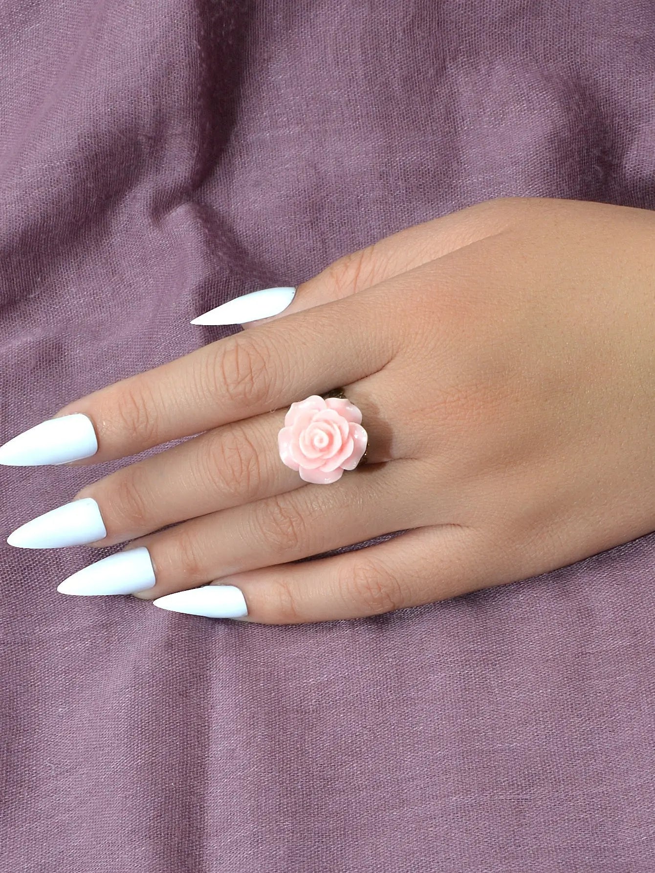 Retro Gothic Jewellery Resin Flower Open Cuff Finger Ring Antique Accessories Feelontop Jewellery