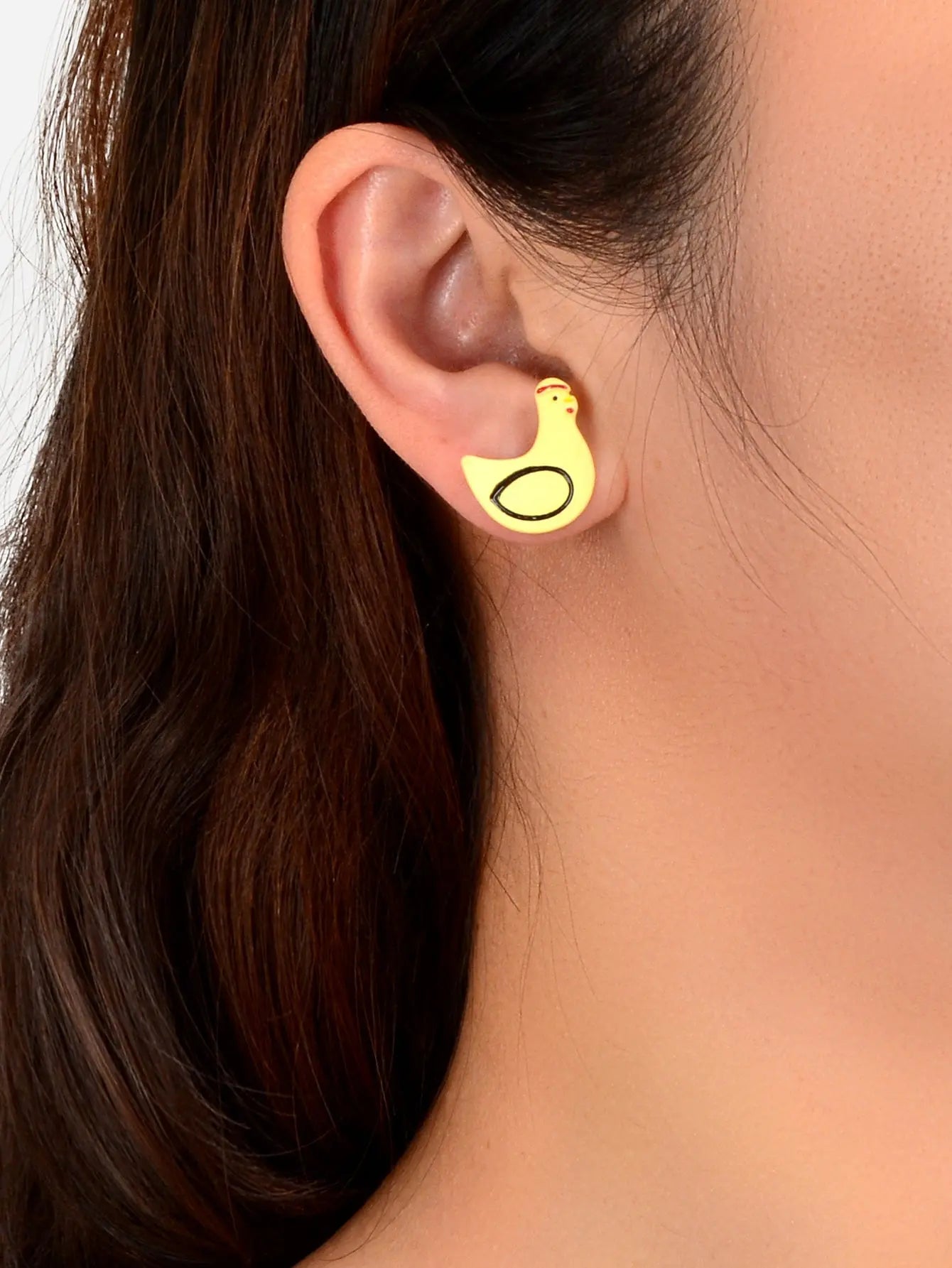 Yellow Chicken Stud Hen Earrings Girls Lovely Animal Gift Funny Chick Jewellery Feelontop Jewellery