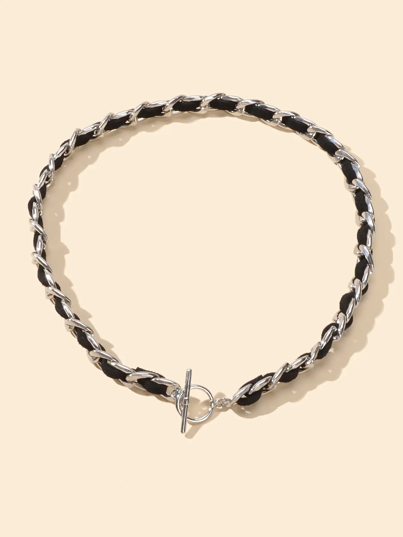 Punk Statement Jewellery Black Rope Braided Chain Short Choker Collar Necklace Feelontop Jewellery