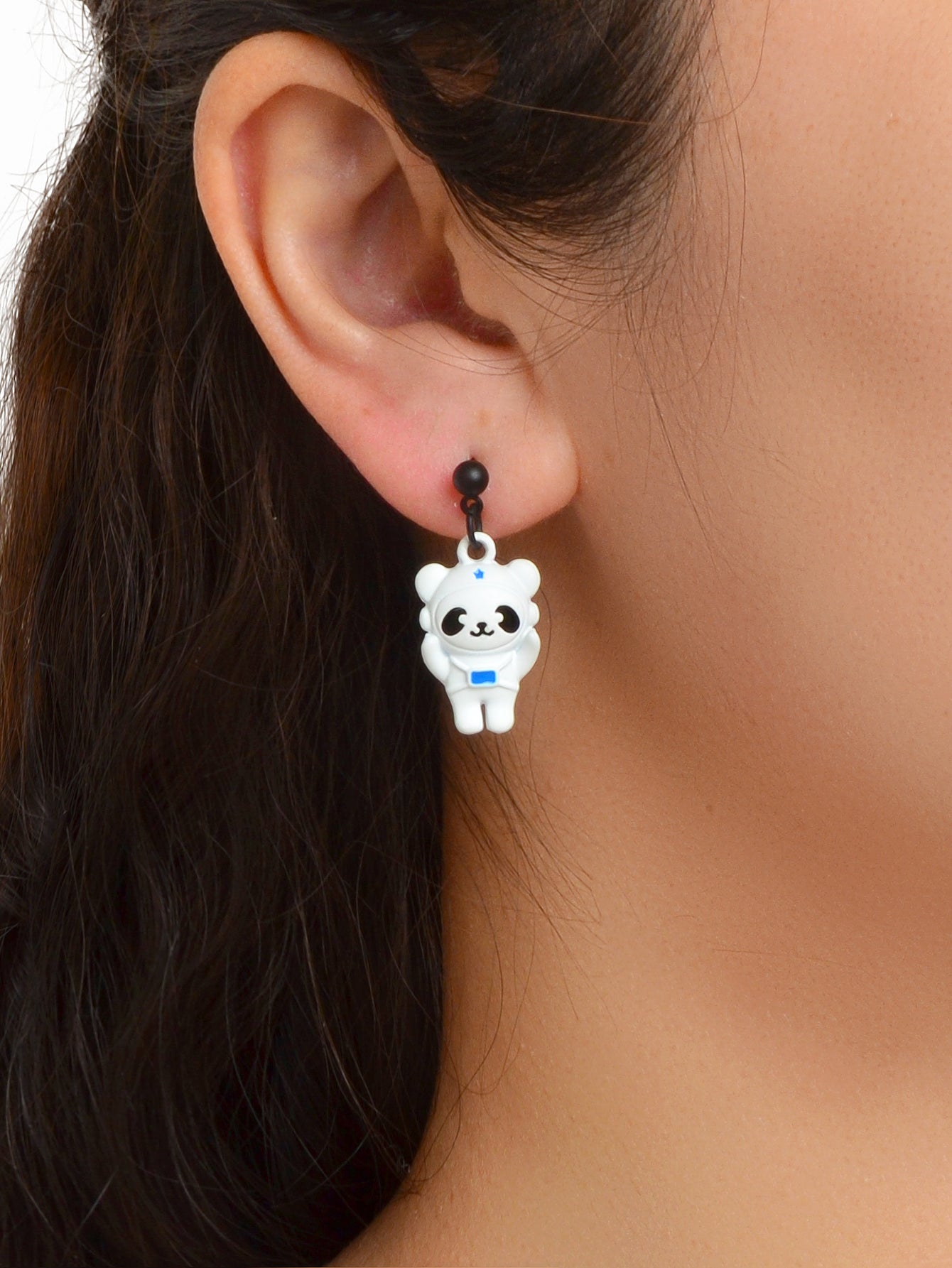 Creative Cartoon Space Series White Astronaut Bear Dangle Earrings Party Favors Feelontop Jewellery