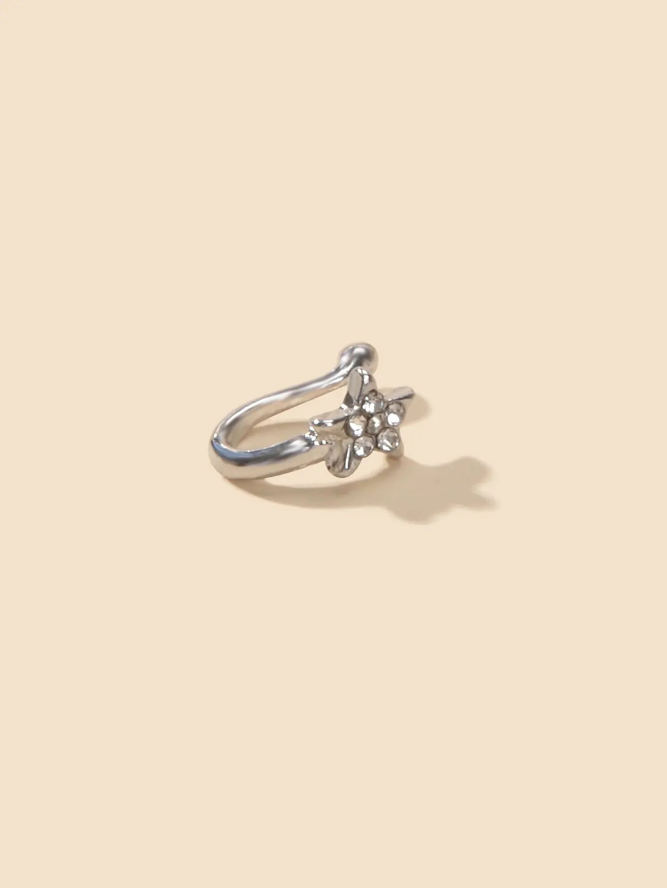 AU Local Star Nose Ring Fake Clip On Sparkly Hanger Rhinestone C Ring Jewellery Feelontop Jewellery