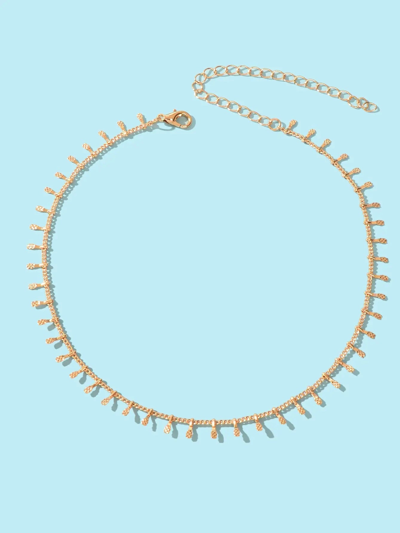 Women Party Decoration Gold Link Chain Clavicle Choker Necklace Short Collar Feelontop Jewellery