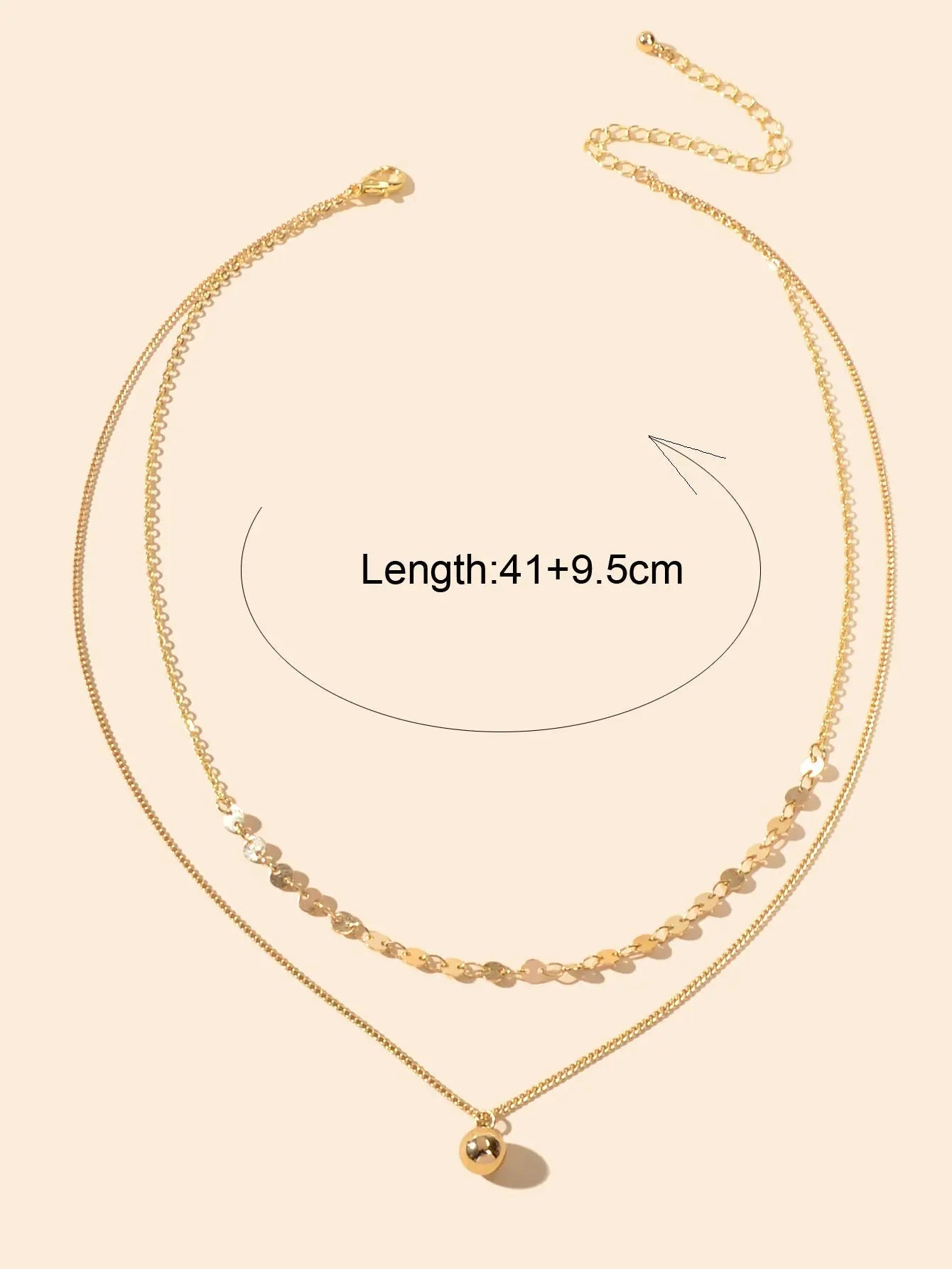 Designer Stylish Double layer Gold Chain Ball Necklace Wholesale Price Jewellery Feelontop Jewellery