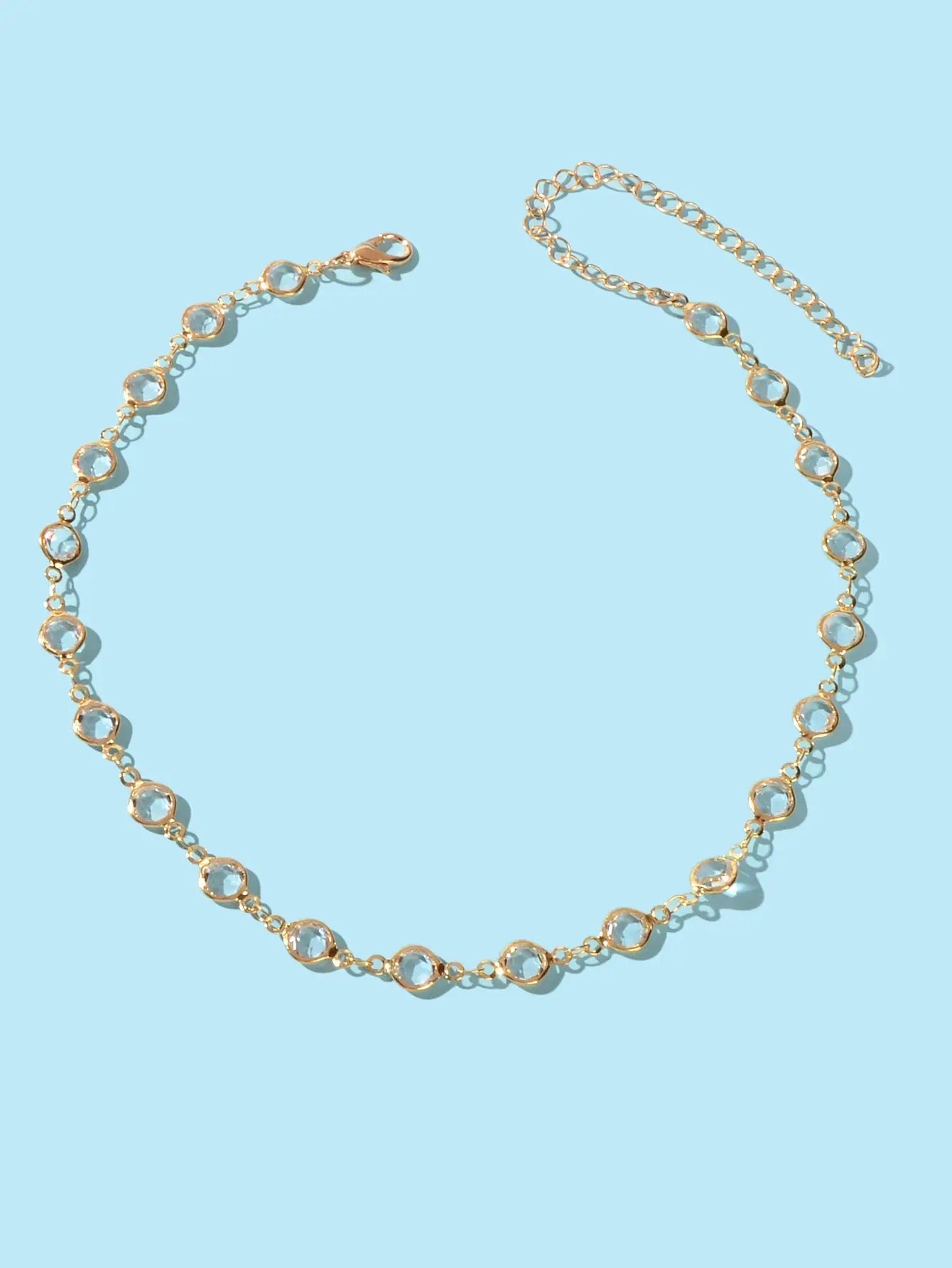 Gold Acrylic Beads Chain Link Choker Short Necklace for Women Designer Jewellery Feelontop Jewellery