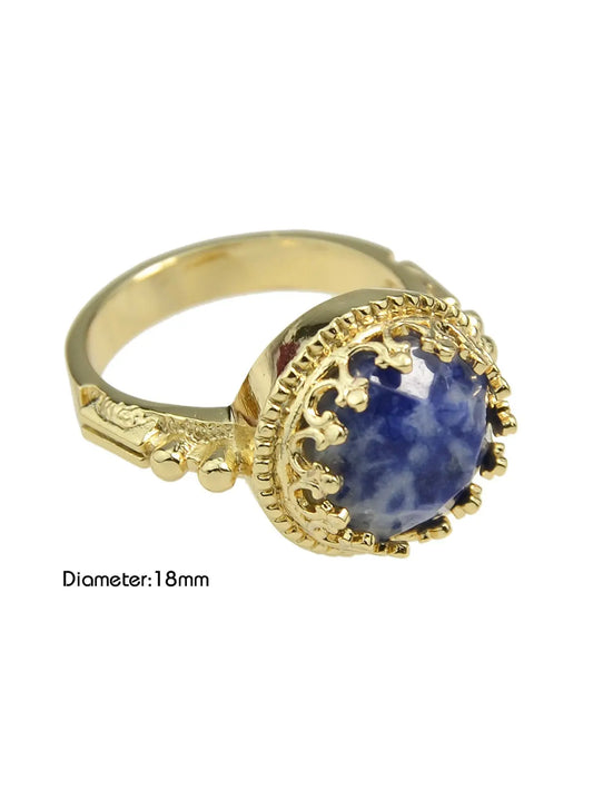 Retro Women Accessories Colorful Resin Round Ball Finger Band Ring Jewelry Gift Feelontop Jewellery