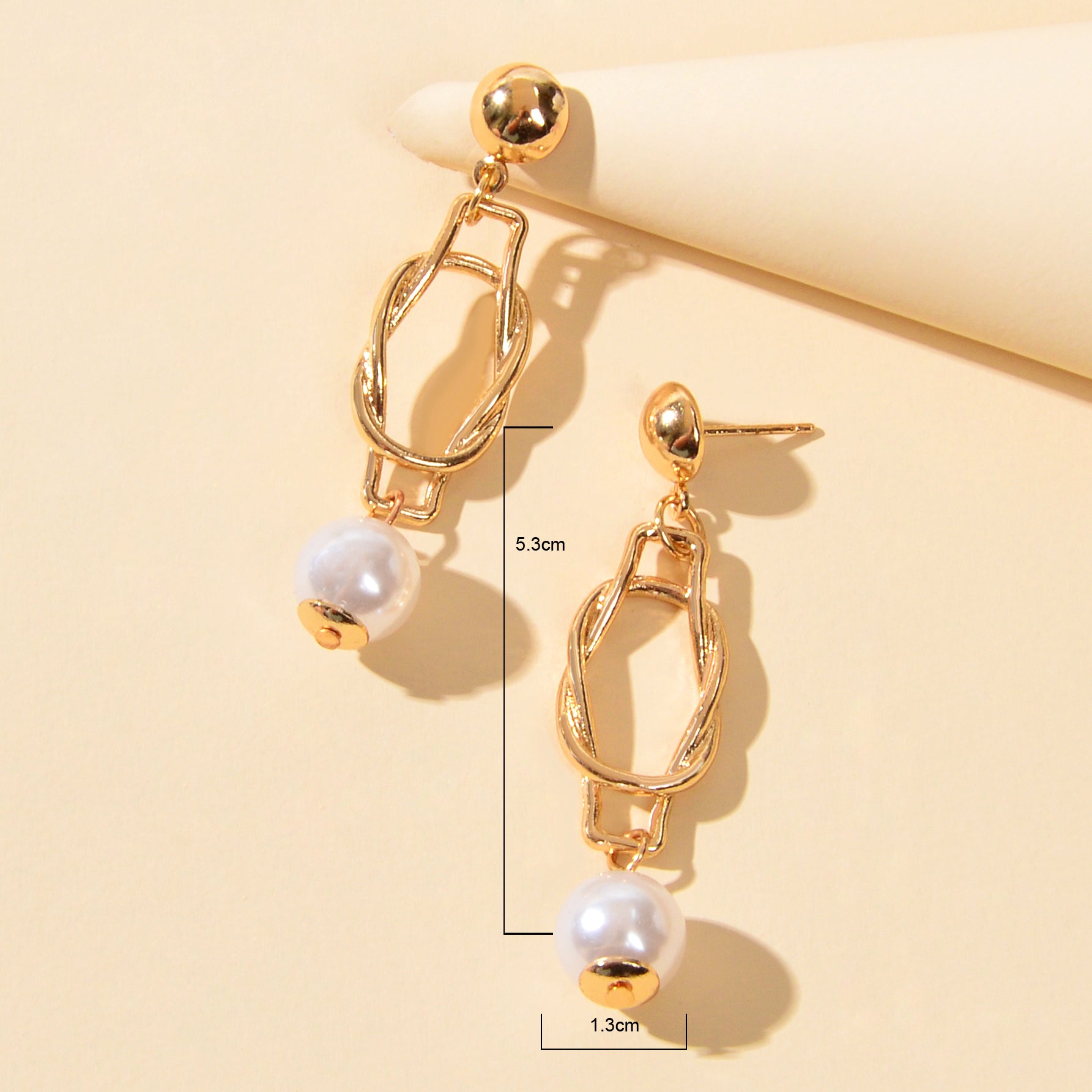 Elegant Jewellery Pearl Beads Gold Lock Pendant Earrings for Women Wedding Party Feelontop Jewellery