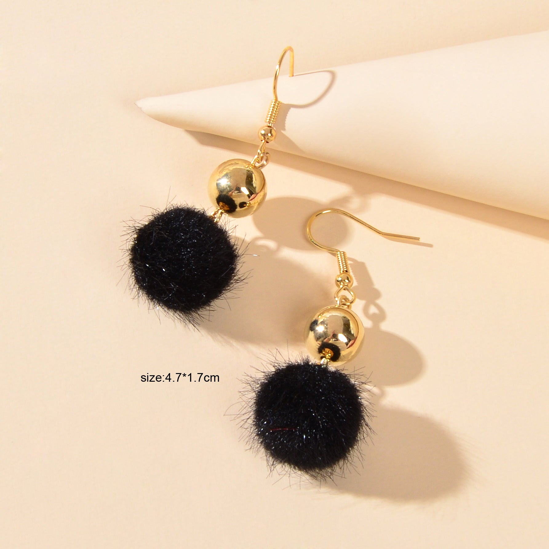 Retro Ladies Jewelry White Black Ball Dangle Earrings Party Decoration for Women Feelontop Jewellery