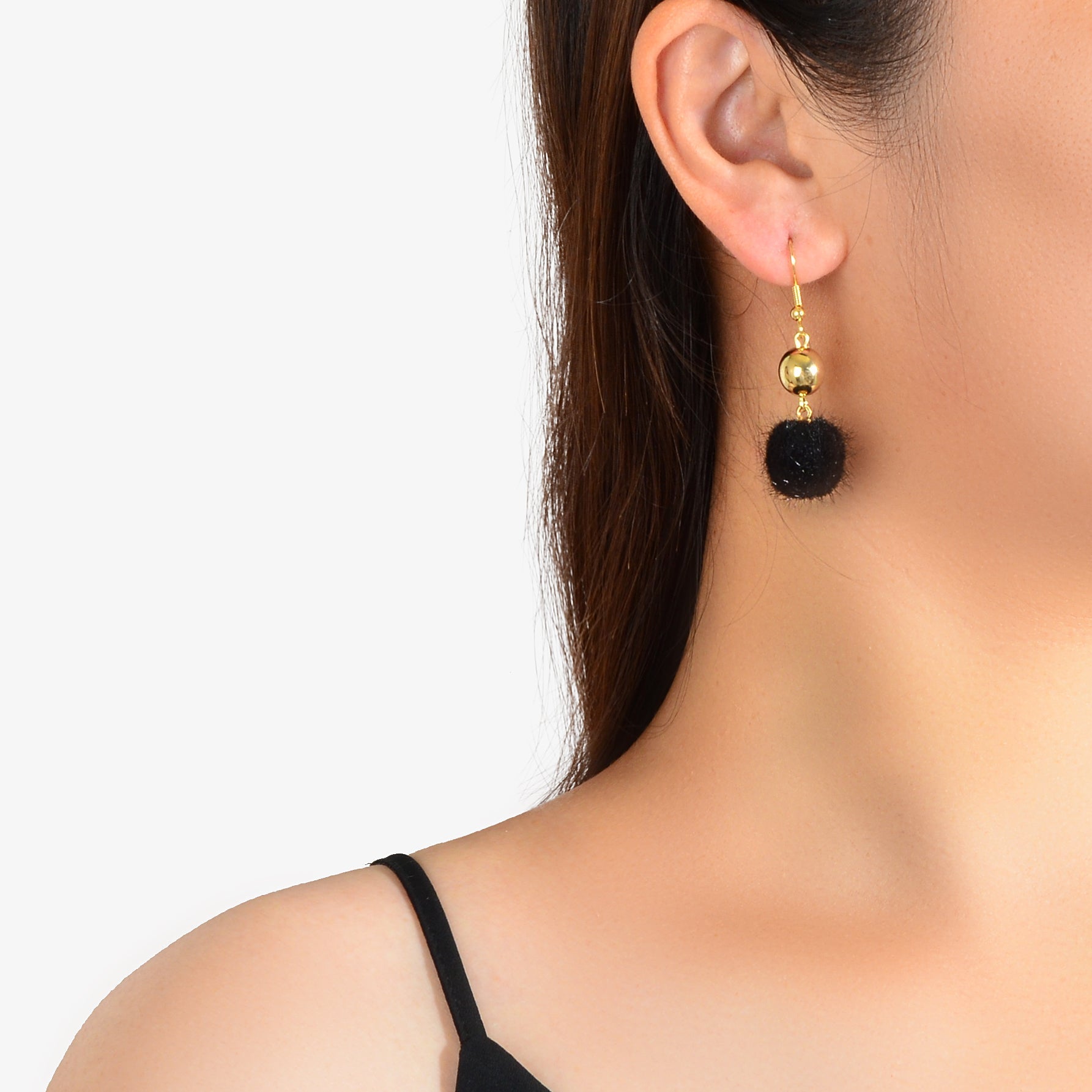 Retro Ladies Jewelry White Black Ball Dangle Earrings Party Decoration for Women Feelontop Jewellery